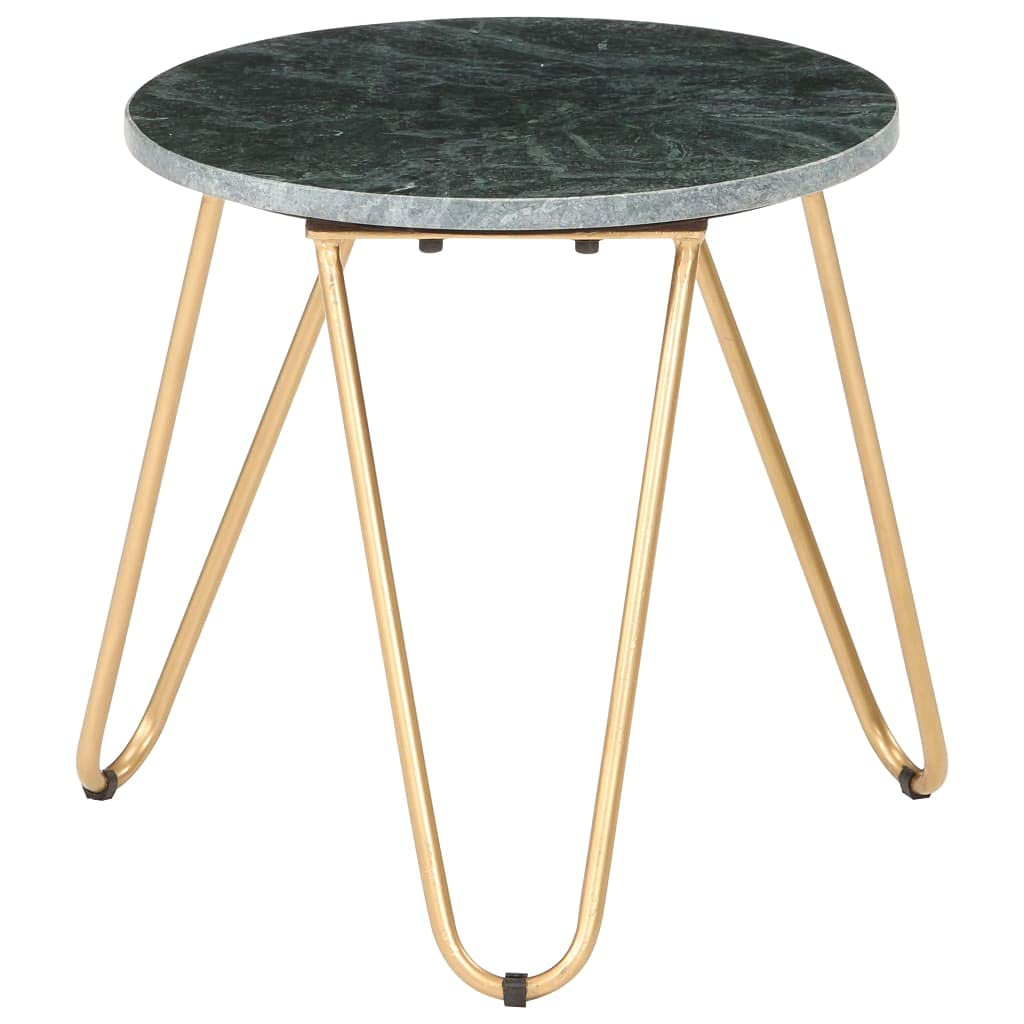 SKM Green Coffee Table 15.7x15.7x15.7 Inches - Real Stone with Marble Texture - Perfect for Living Room, Lounge & Modern Home Decor