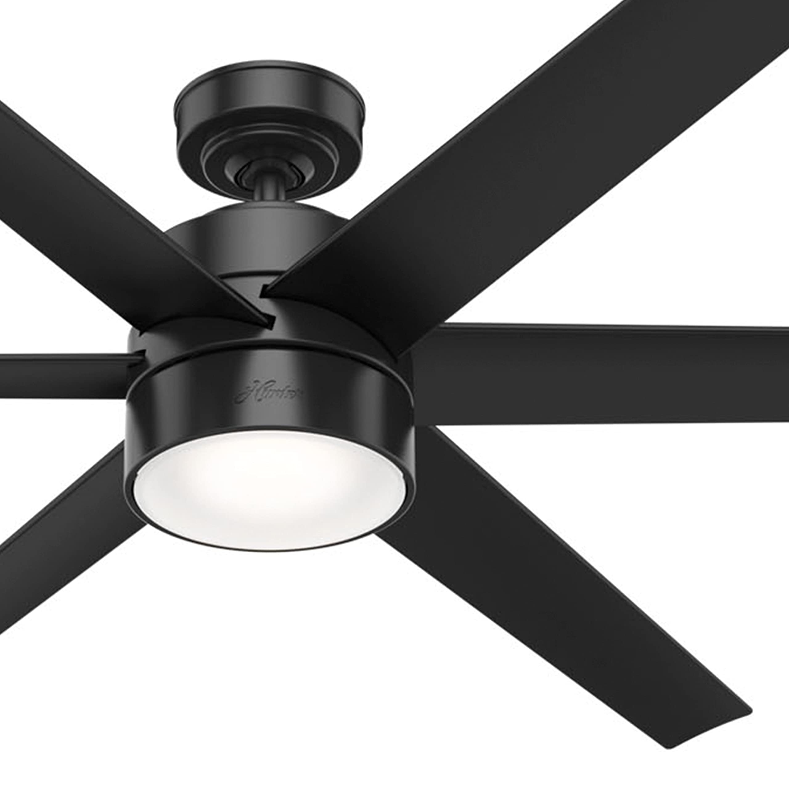 Hunter Fan 72 Inch Modern Matte Black Outdoor Ceiling Fan with LED Light Kit - Weatherproof for Patio, Deck & Covered Porch (Renewed)