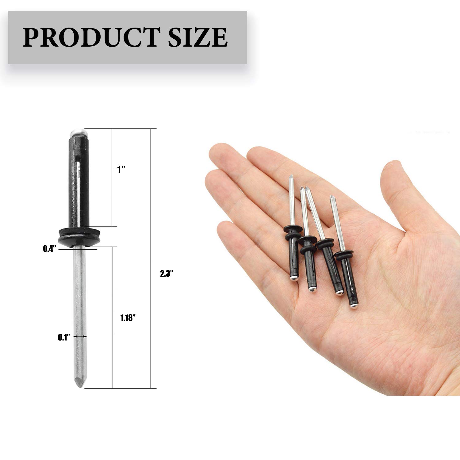 Kayak Rivet Tri-Grip Set - 20 PCS Aluminum Boat Rivets for Kayak Accessories | Durable Marine Hardware for Kayak Repair & DIY Boat Maintenance