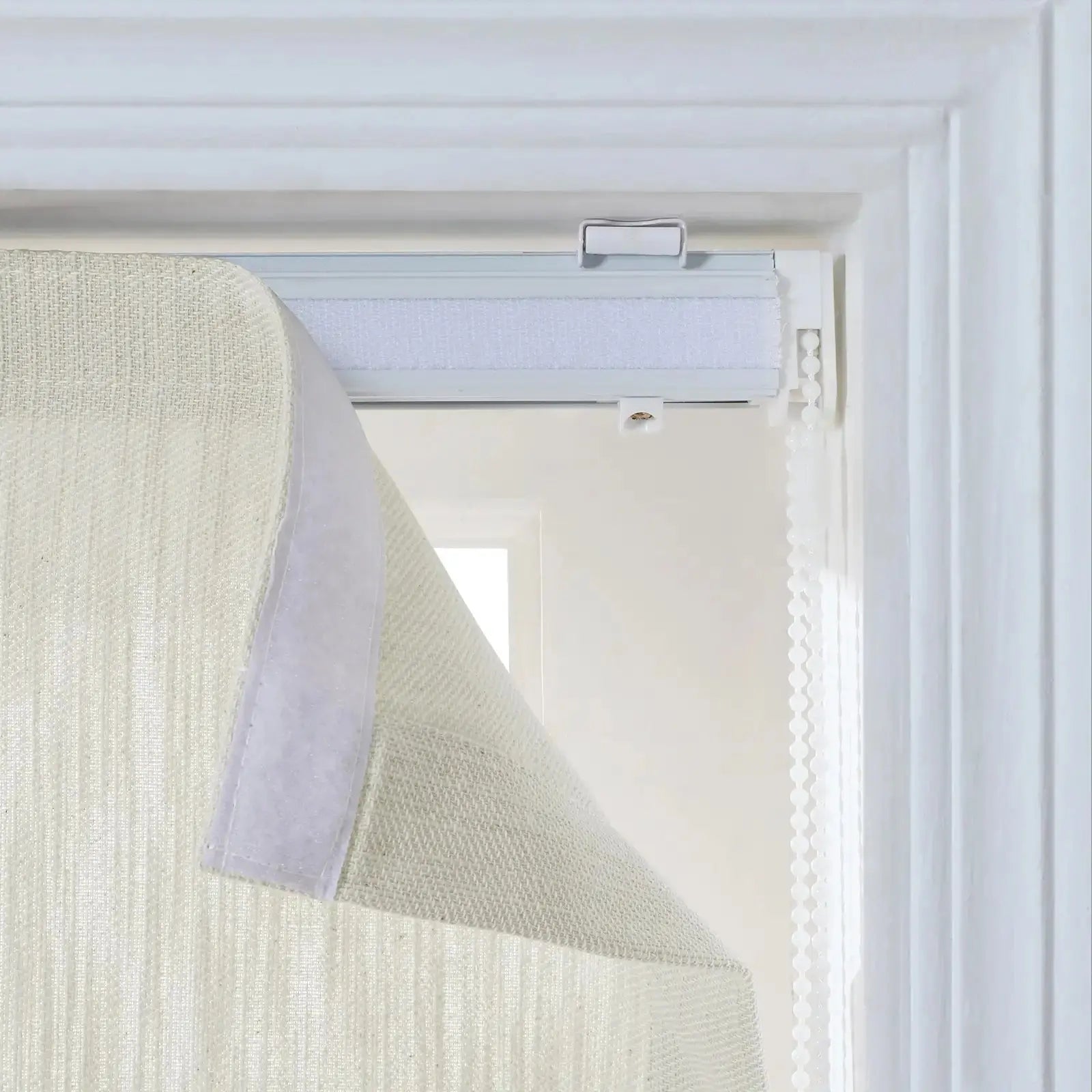Cloe Cotton Blend Roman Shade with Cord Lift - Blackout Window Treatment for Bedroom & Living Room