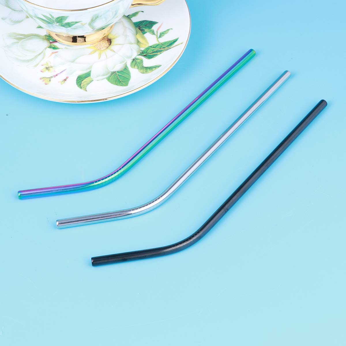 Cabilock 1 Pack Stainless Steel Straight Drinking Straws for Tumblers - Reusable Metal Straws for Smoothies, Iced Coffee & Cold Beverages at Home or On-the-Go