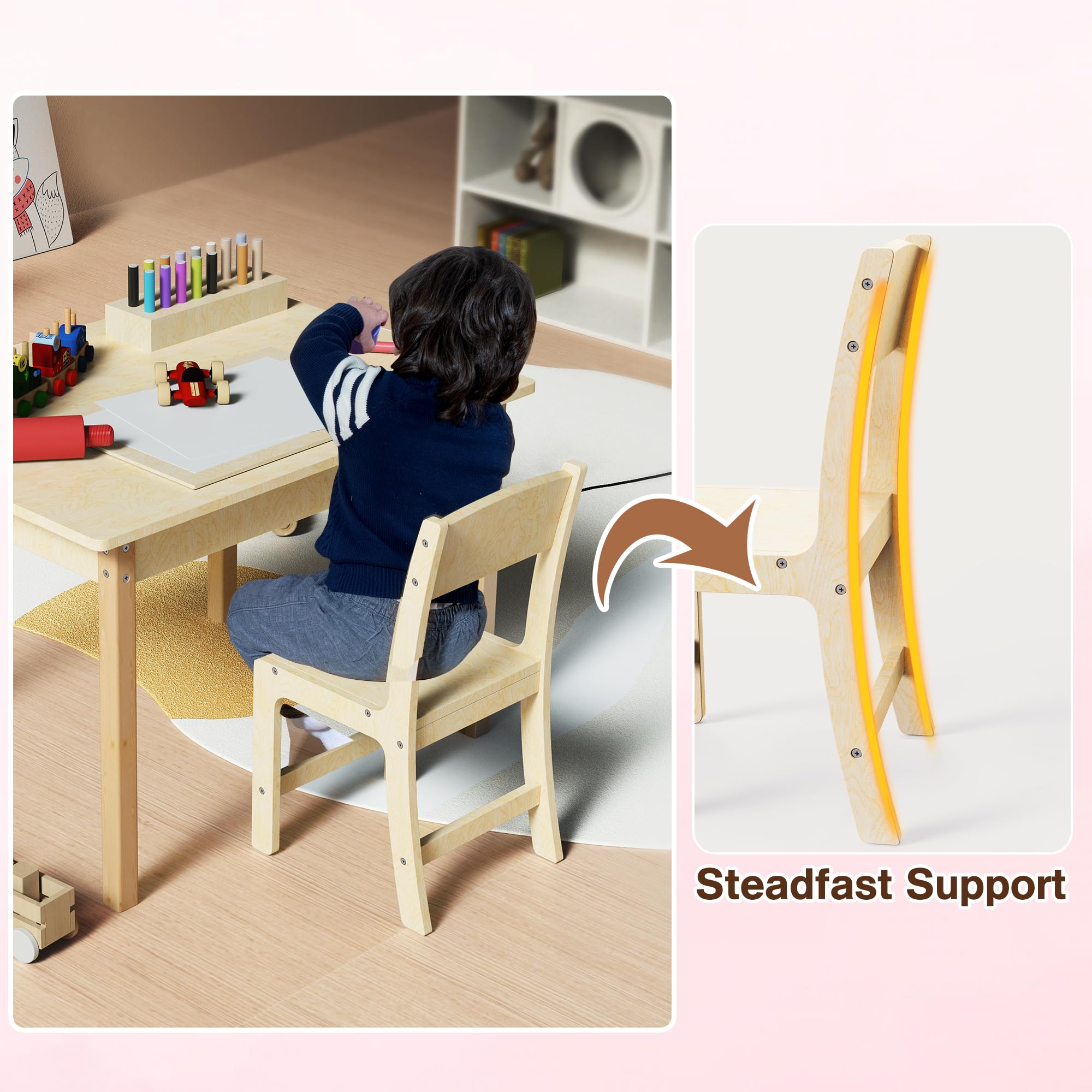 Kids Table and Chair Set - Adjustable Toddler Desk & Chair for Learning, Drawing & Play - Perfect for Preschool, Homeschool & Playroom Activities