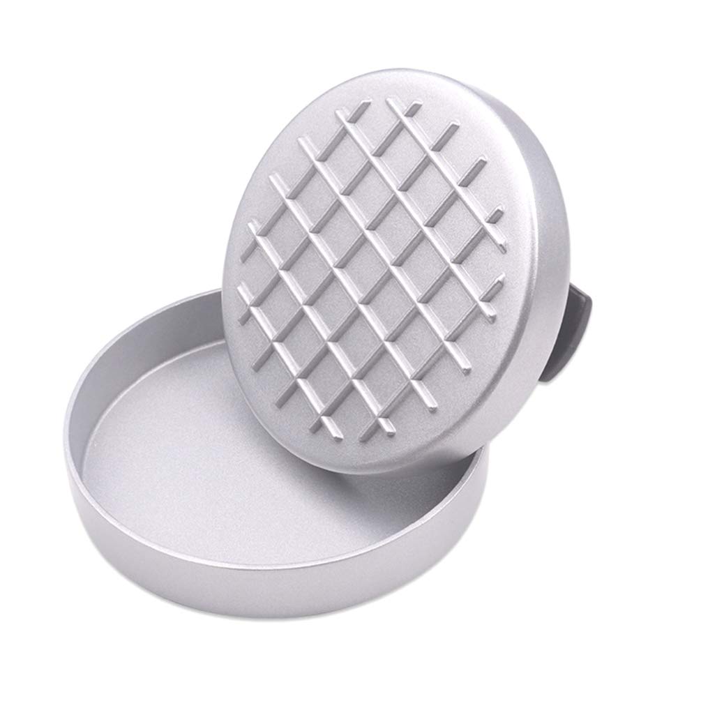 Hemoton Stainless Steel Burger Press - Hamburger Patty Maker for Stuffed Burgers, BBQ, Picnics & Restaurants | Perfect for Home, Hotel & Outdoor Cooking (Black & Silver)