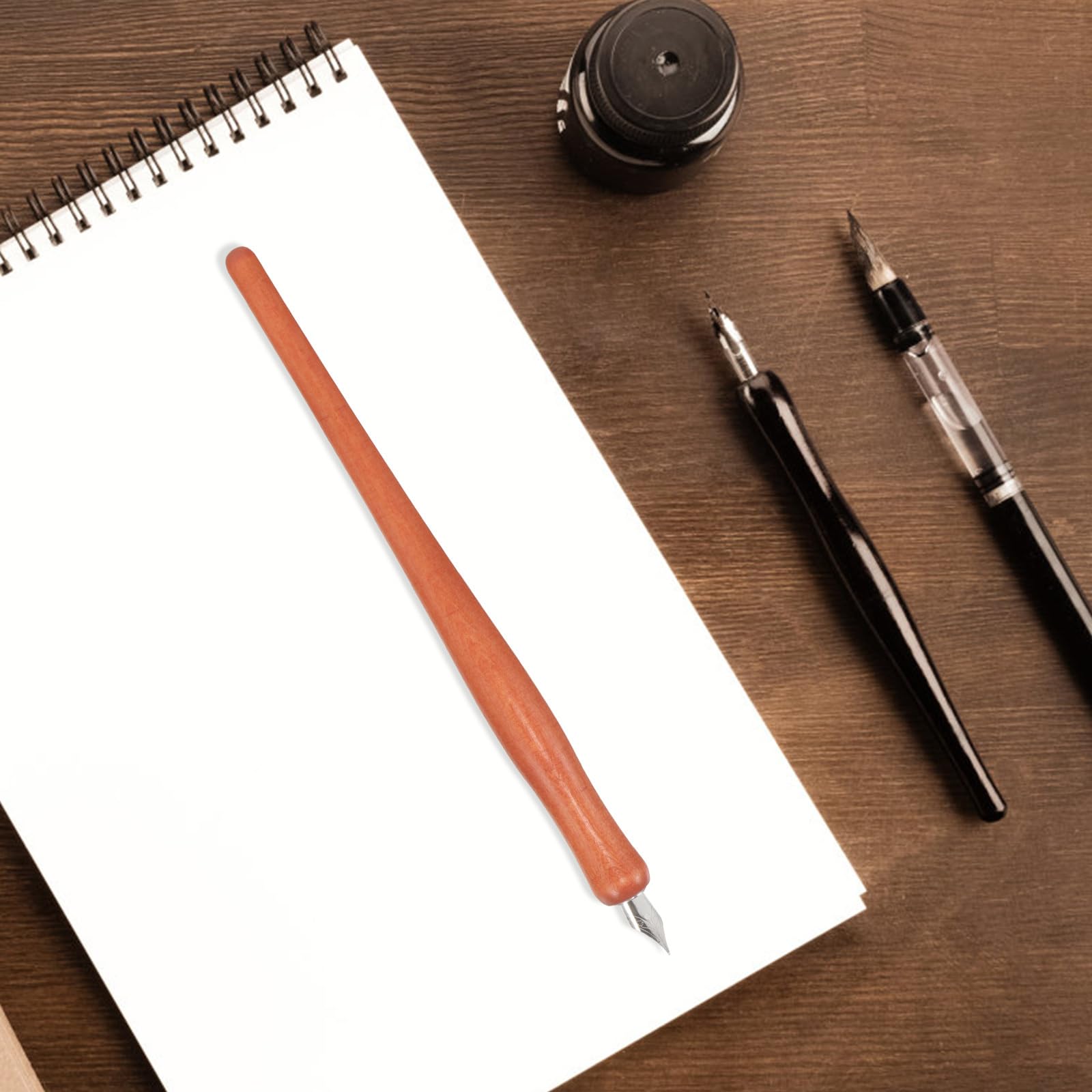 NUOBESTY 4-Piece Wooden Oblique Calligraphy Pen Nib Holder Set for Comic Art, Ink Drawing & Writing - Perfect for Artists, Beginners & Calligraphy Enthusiasts