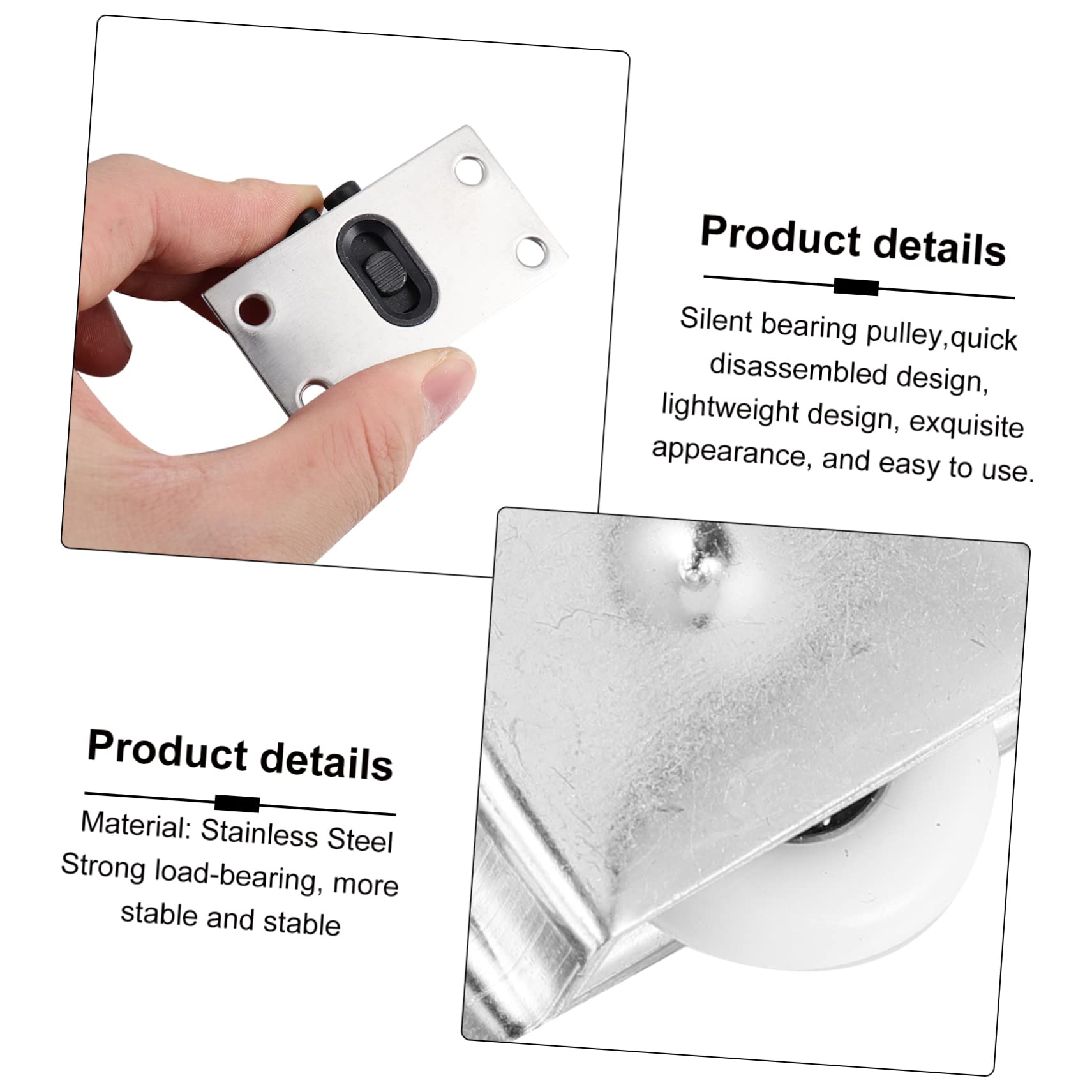 CANIGHT Sliding Door Wheels - Stainless Steel Bearings, Silent Pulley for Smooth Cabinet & Wardrobe Doors - Easy Replacement Kit for Home & Office Furniture