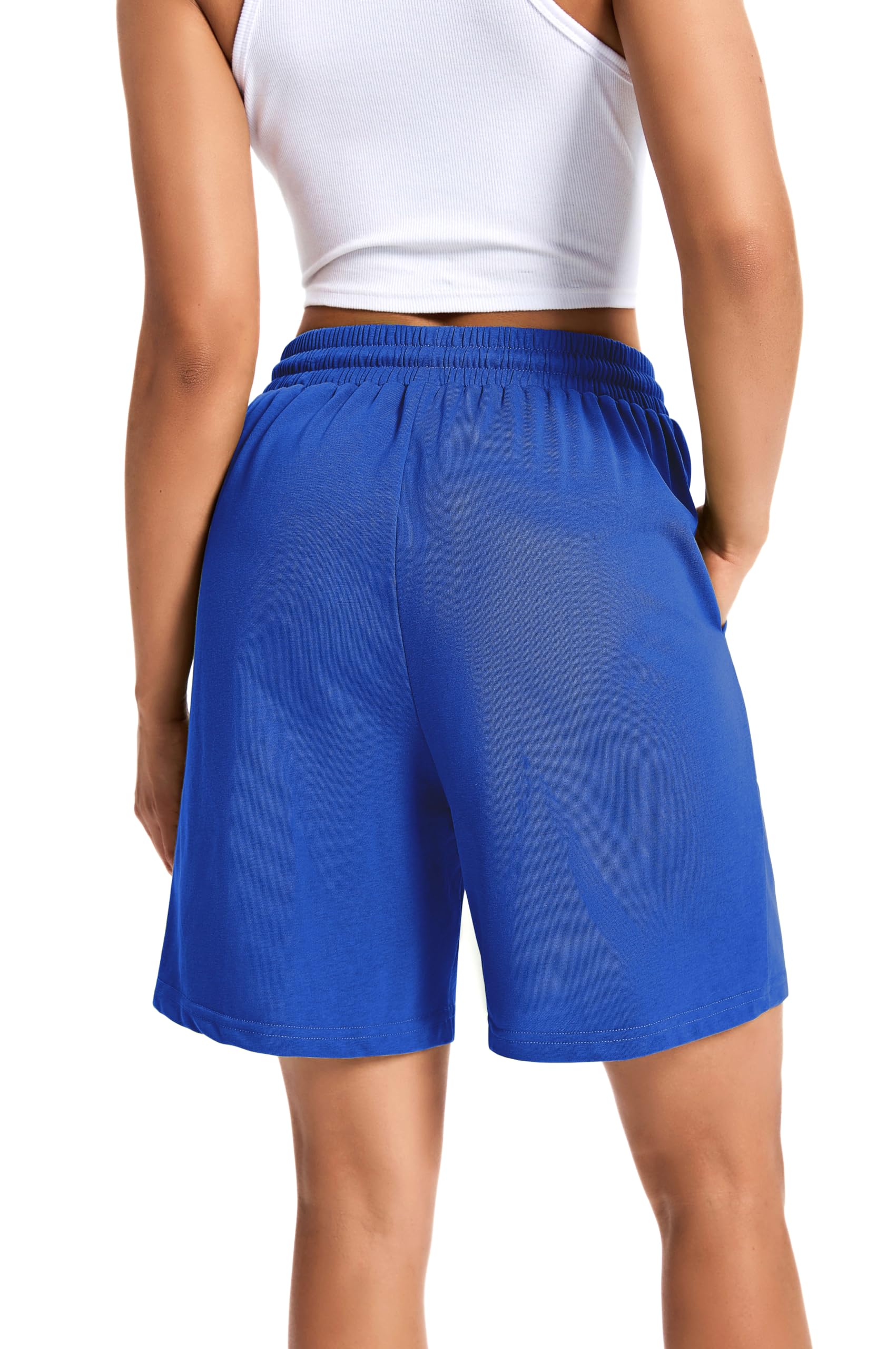 Auriviz Women's Cotton Sweat Shorts - Soft Casual Summer Athletic Shorts with Drawstring Waist & Pockets | Lounge, Running, Yoga & Outdoor Activities