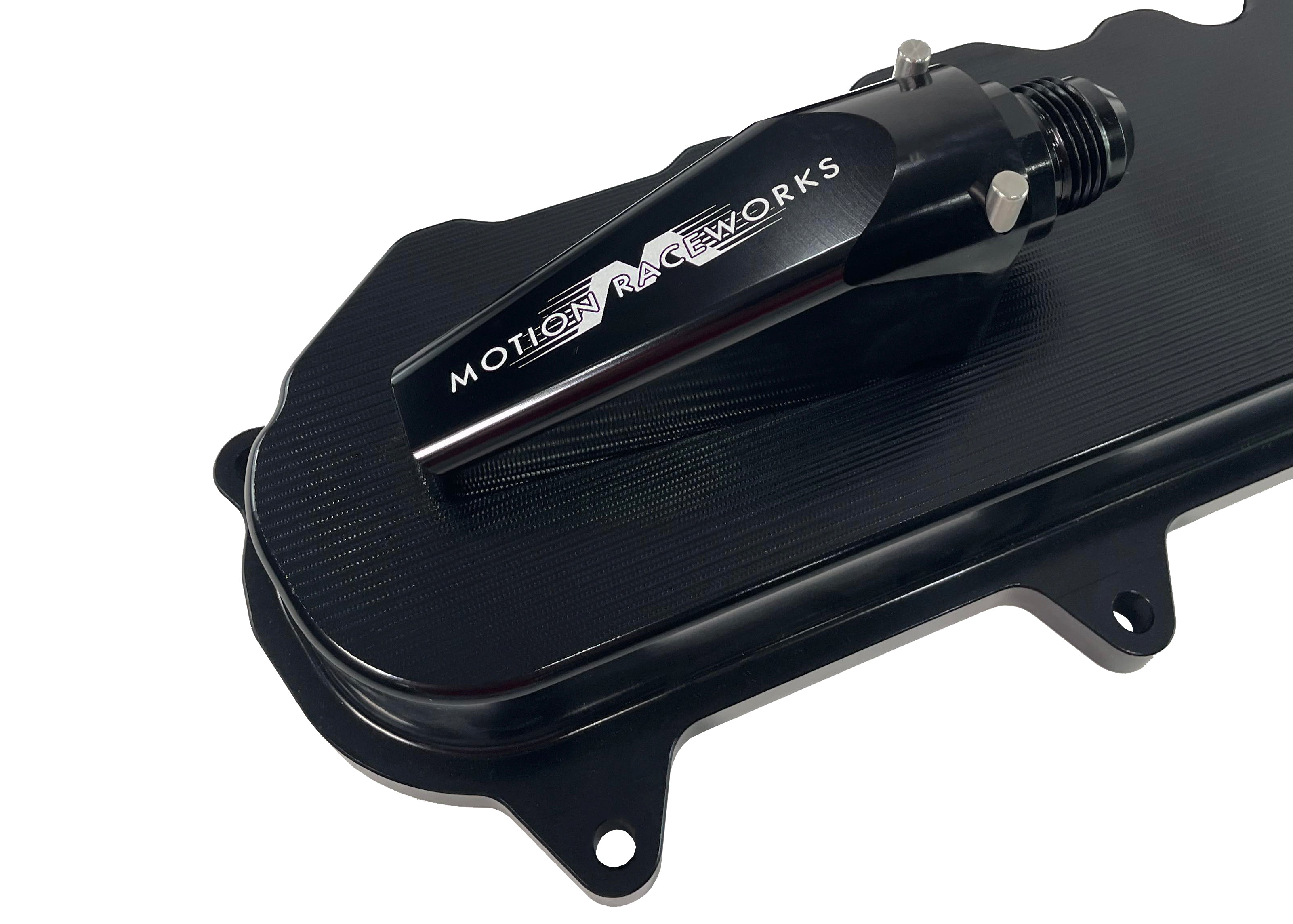 Gen V LT Race Black Anodized Billet Aluminum Valve Covers with Motion Quick Release Breathers - High Performance Engine Upgrade for Chevy LS Engines, Perfect for Racing & Street Performance