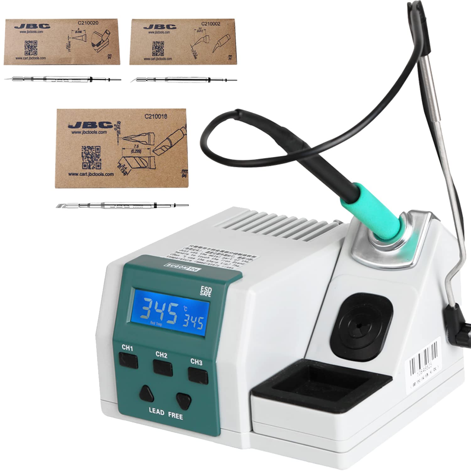 SUGON T26 Precision Soldering Station with Fast Heating - 110V Temperature Controlled Soldering Iron Kit (392-932°F) | Includes 3 JBC Tips, Temp Boost & °F/°C Switch | Ideal for Electronics Repair, PCB Work & DIY Projects