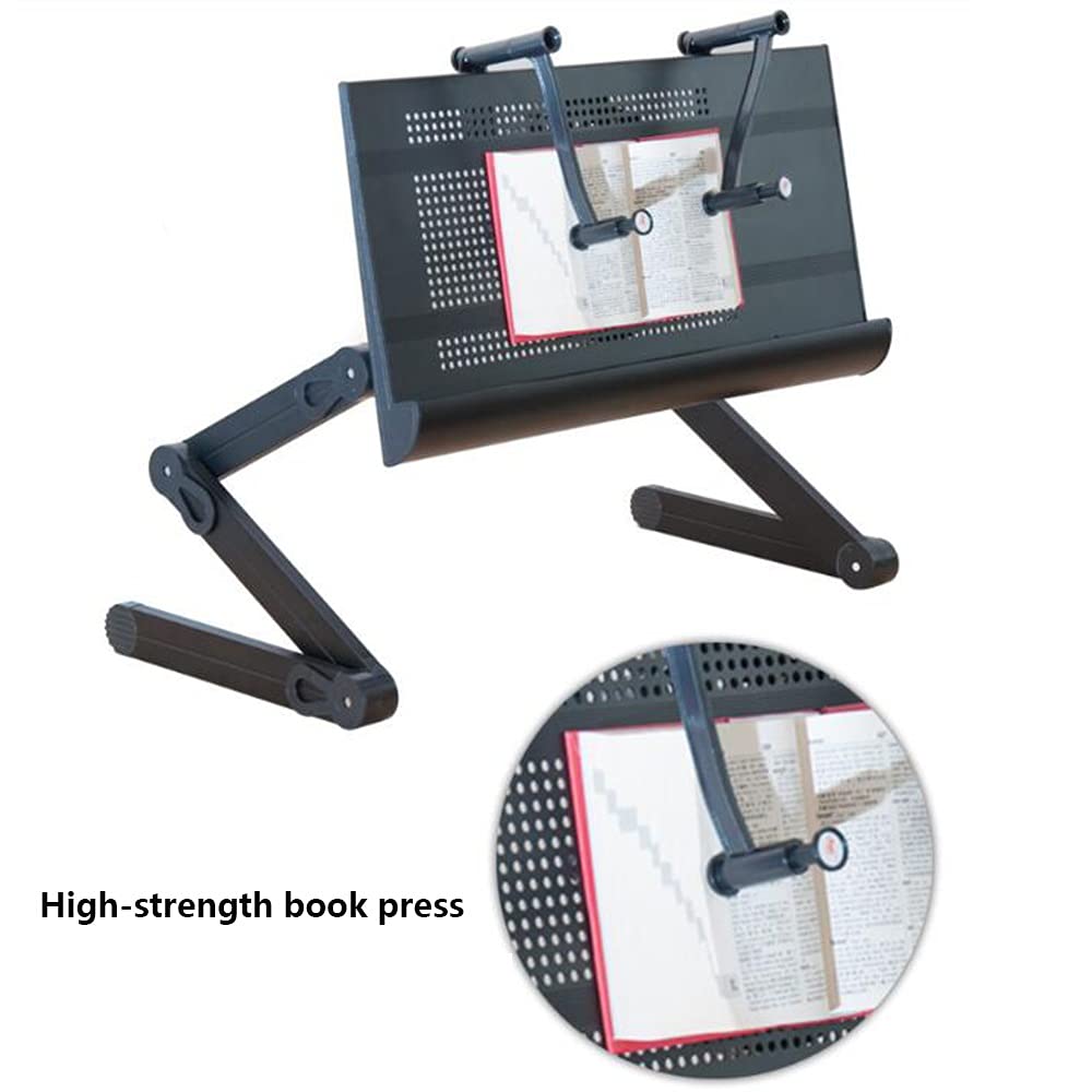 Adjustable Laptop Stand for Bed & Sofa - Portable Side Table with Cooling Fan for MacBook, iPad, Notebook - Perfect for Work, Study & Relaxing in Bed or Living Room