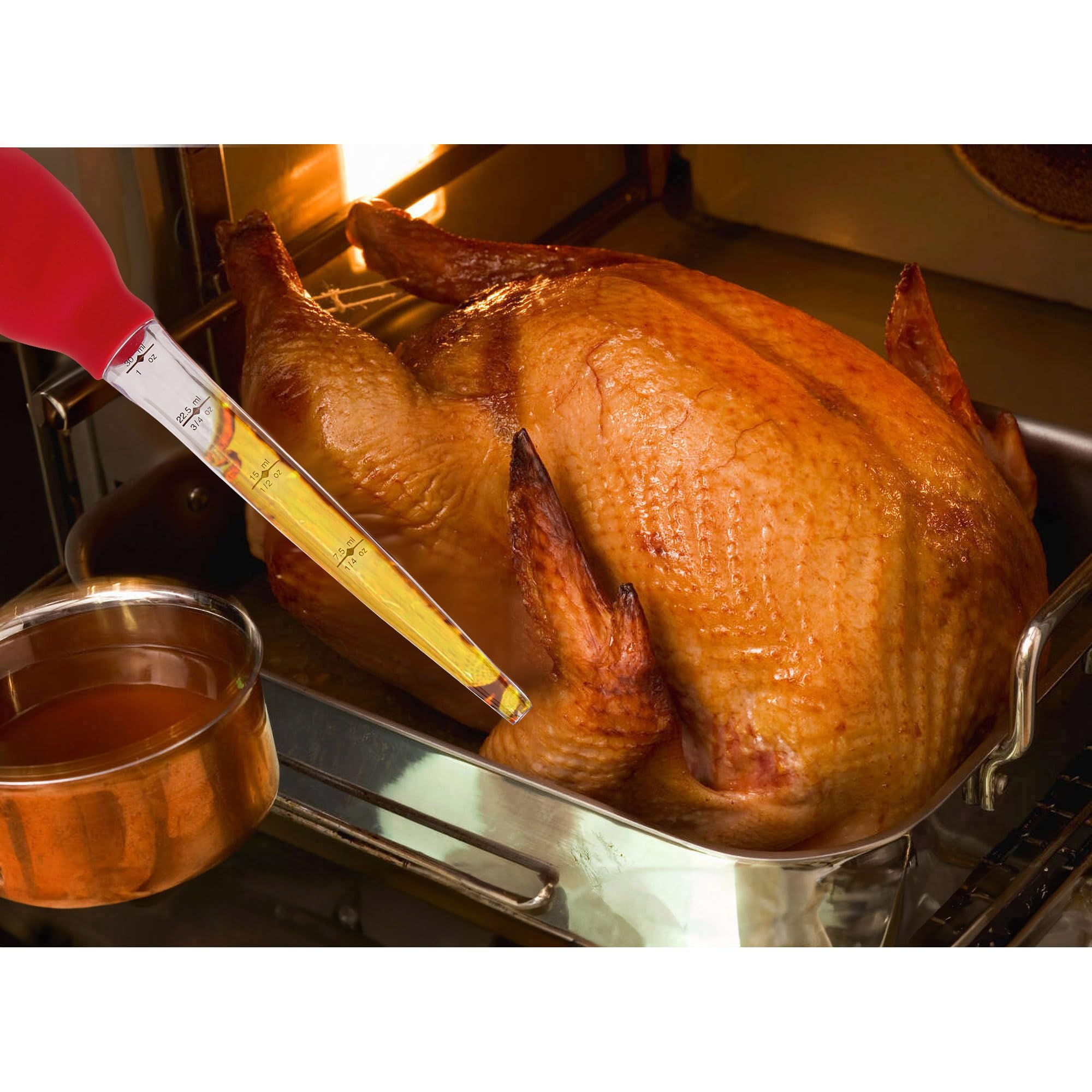 Heat-Resistant HIC Roasting Stand-Up Turkey Baster - Perfect for Thanksgiving, Holiday Cooking & Juicy Meat Roasting