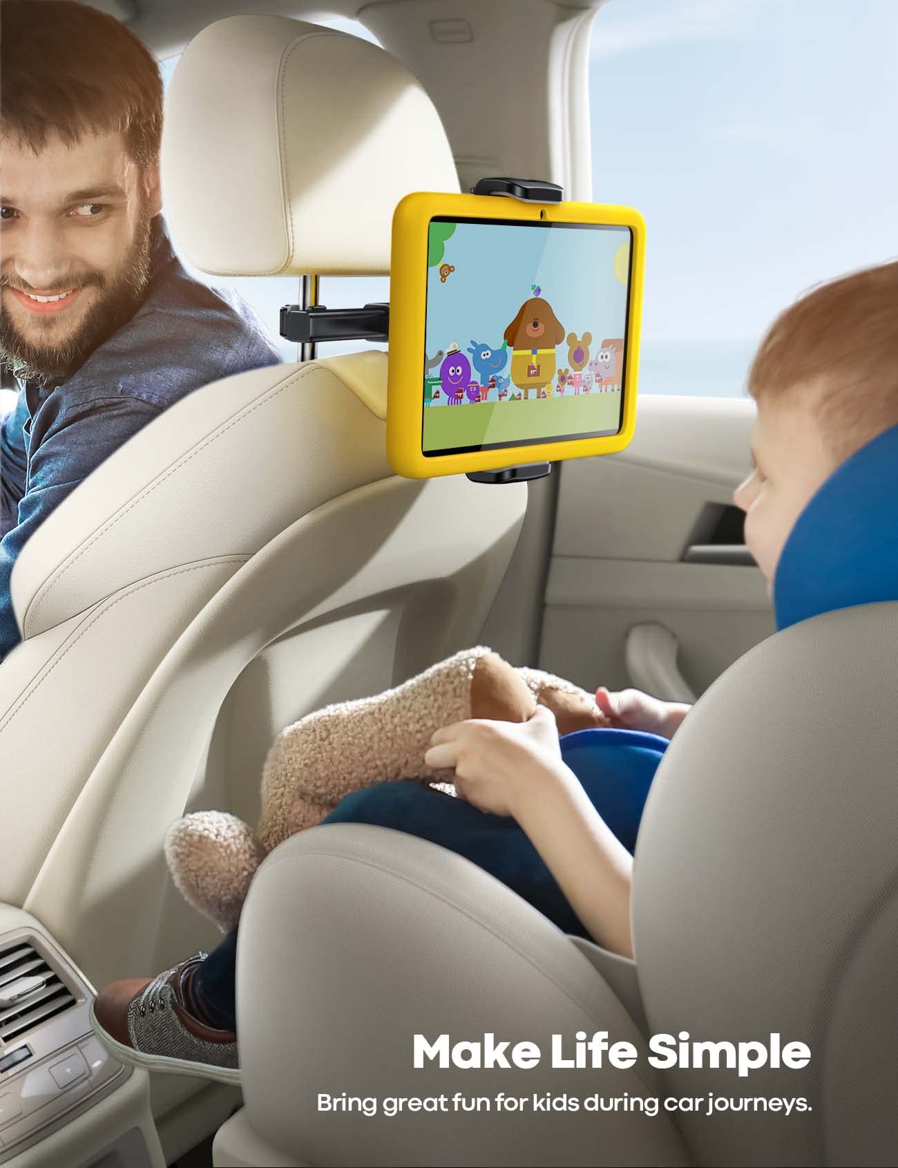 Lamicall Universal Car Tablet Mount - Adjustable Headrest Tablet Holder for iPad Pro/Air/Mini, Galaxy Tab, Fire HD, 4.7-13