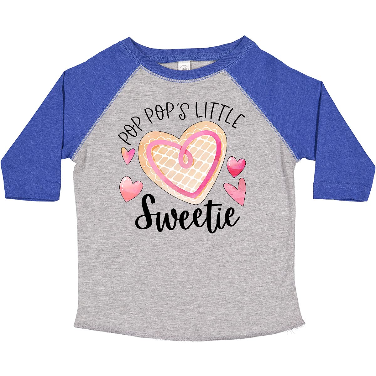 Pop Pop's Little Sweetie Pink Heart Cookie Toddler T-Shirt - Cute Baby Girl Outfit for Grandparents Day, Family Reunions & Photo Shoots