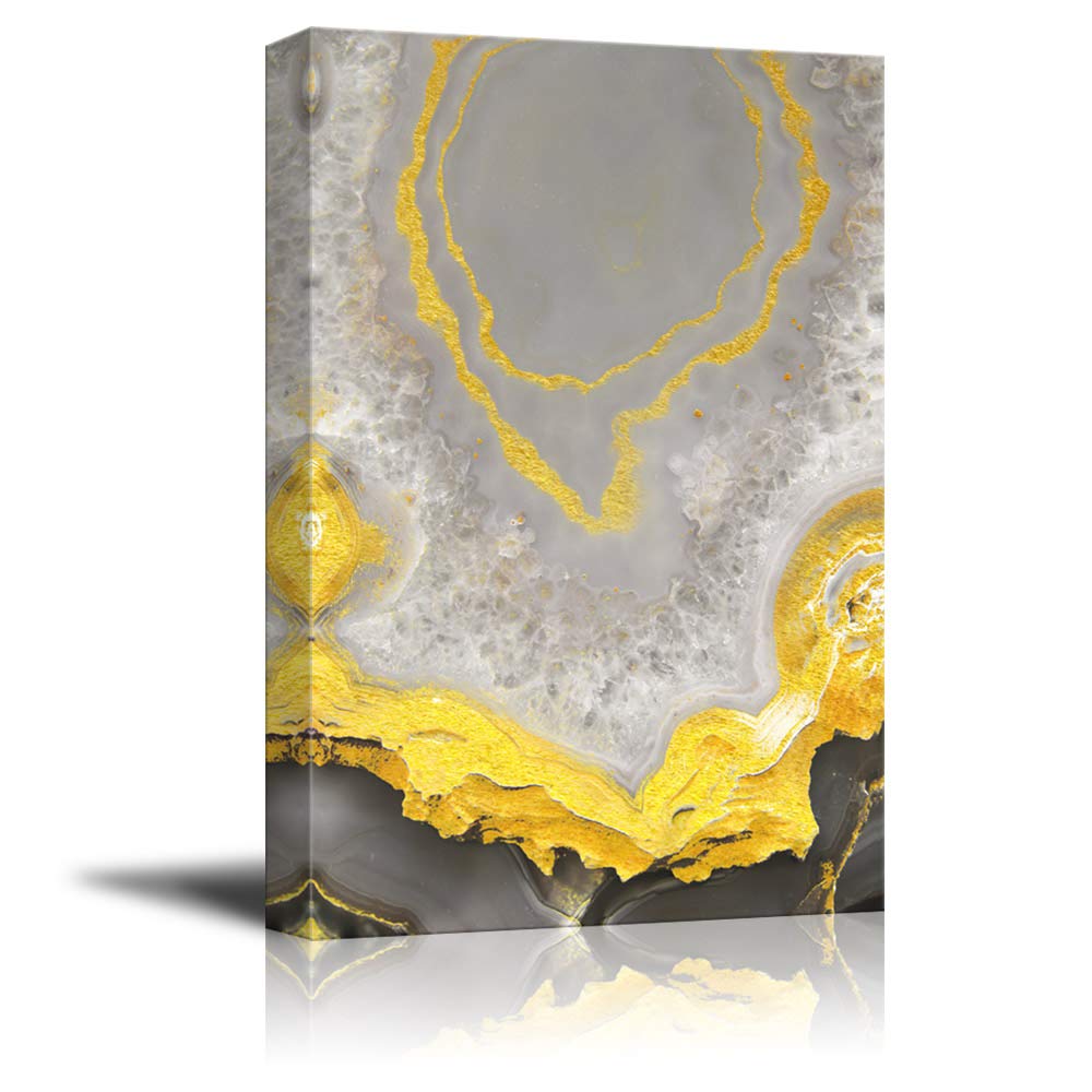 Wall26 Abstract Golden Texture Canvas Wall Art - 12x18 Inches Giclee Print Gallery Wrapped Modern Painting - Ready to Hang for Living Room, Bedroom & Office Decor