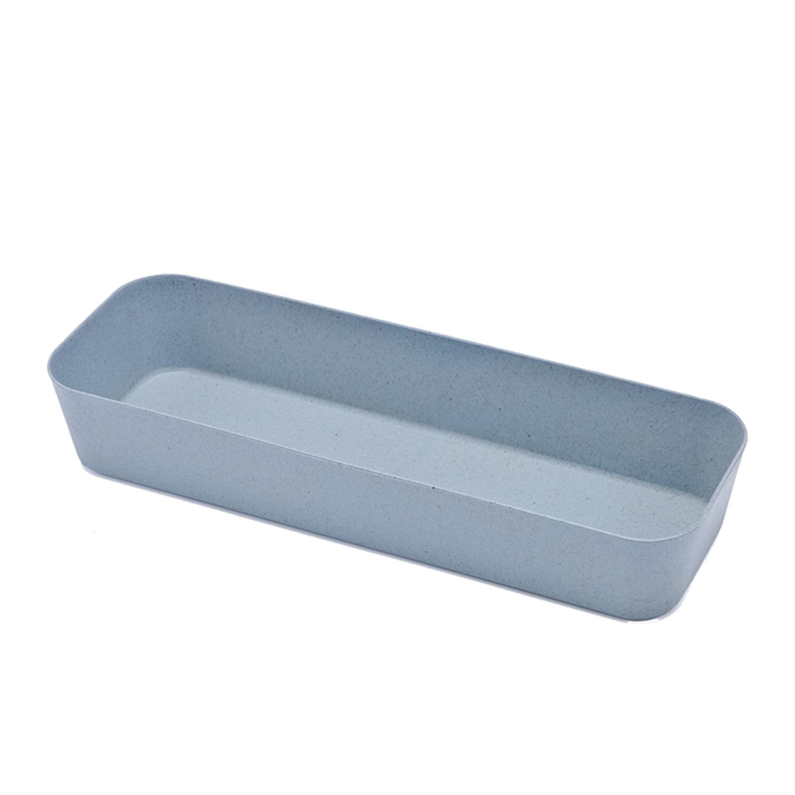 SHENGLI Plastic Kitchen Drawer Organizer - Degradable Storage Tray for Groceries & Tools (Blue)
