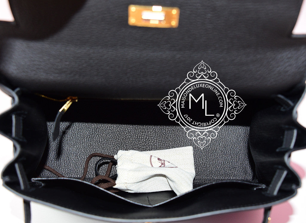 Authentic Hermes Kelly 28 Handbag in Noir Black Togo Leather with Gold Hardware - Luxury Designer Bag for Women, Perfect for Work, Evening Events & Special Occasions