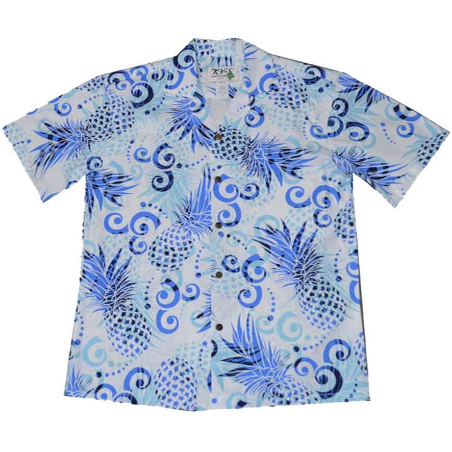 Stylish Cotton Men's Aloha Shirt with Abstract Pineapple Print - Perfect for Beach Vacations, Summer Parties & Tropical Getaways