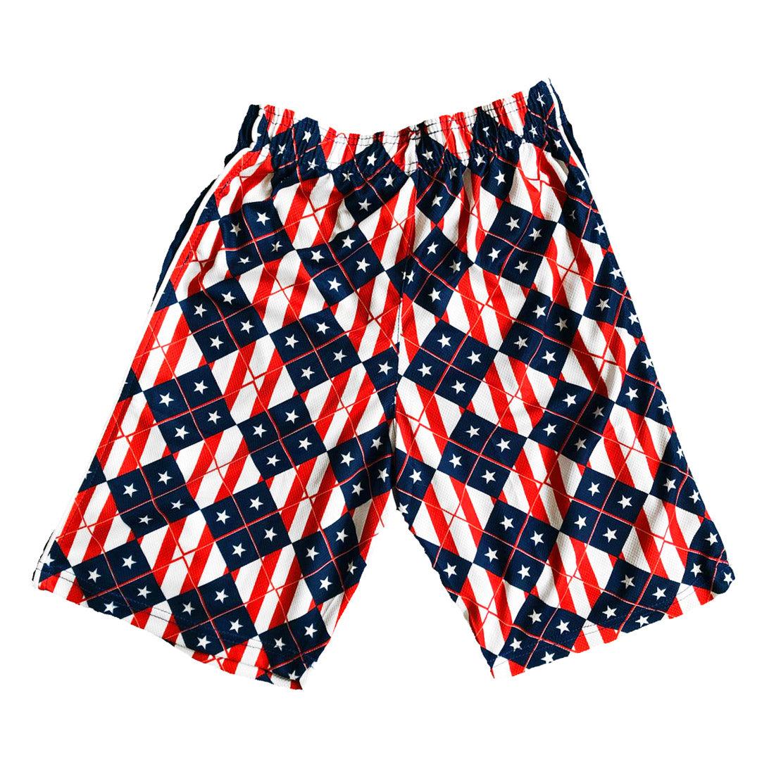 Men's Patriotic Stars and Stripes American Flag Shorts - Comfortable Casual Summer Shorts for BBQ, Beach, and 4th of July Celebrations