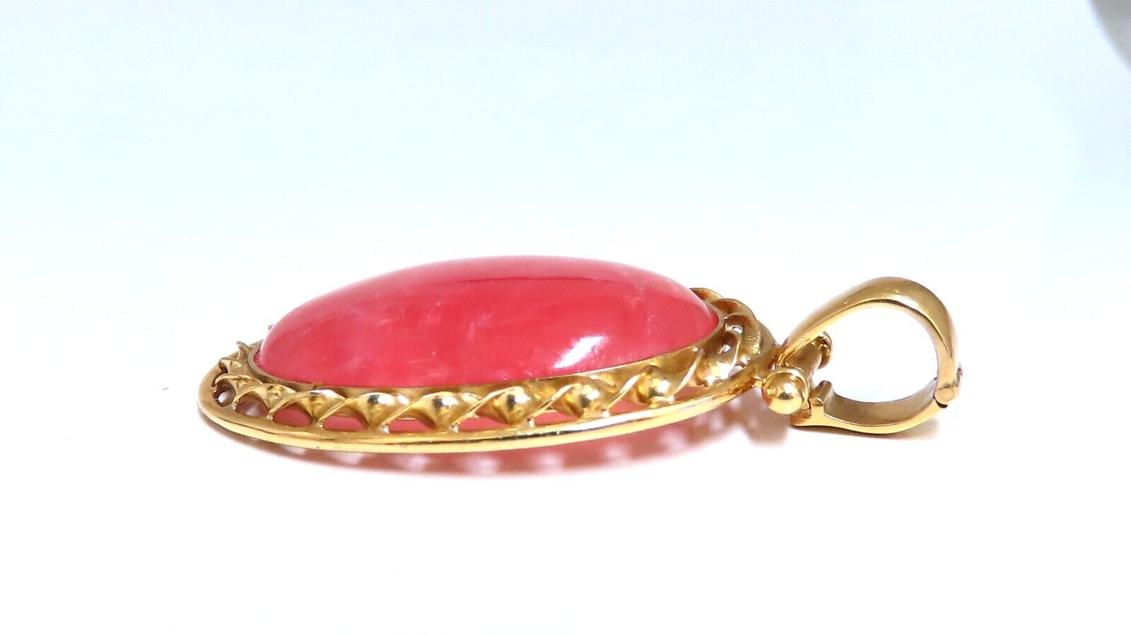 30x20mm Natural Tourmaline Cabochon Pendant with 18K Gold Retractable Bale - Elegant Jewelry for Necklaces & Gift Giving