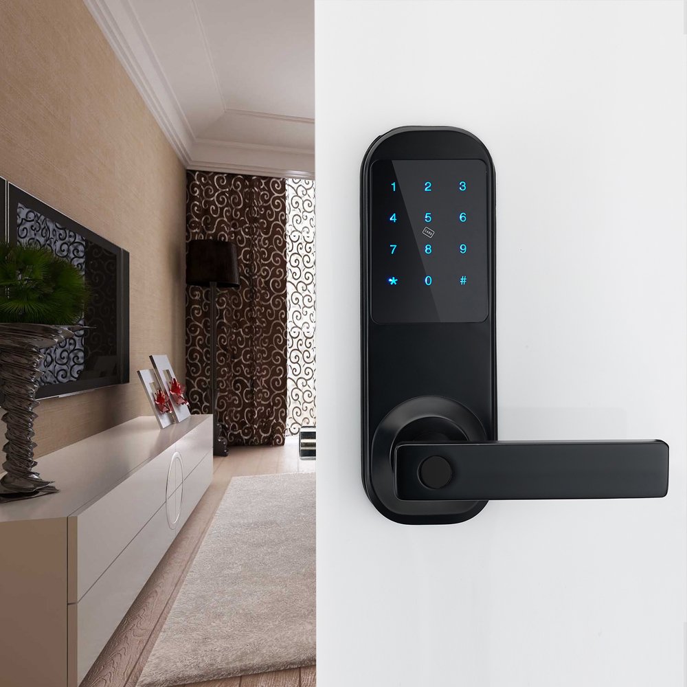Smart Keyless Entry Door Lock - Electronic Code, Mifare Card & Mechanical Key (M10-ORB) | Secure Home & Office Access Control System