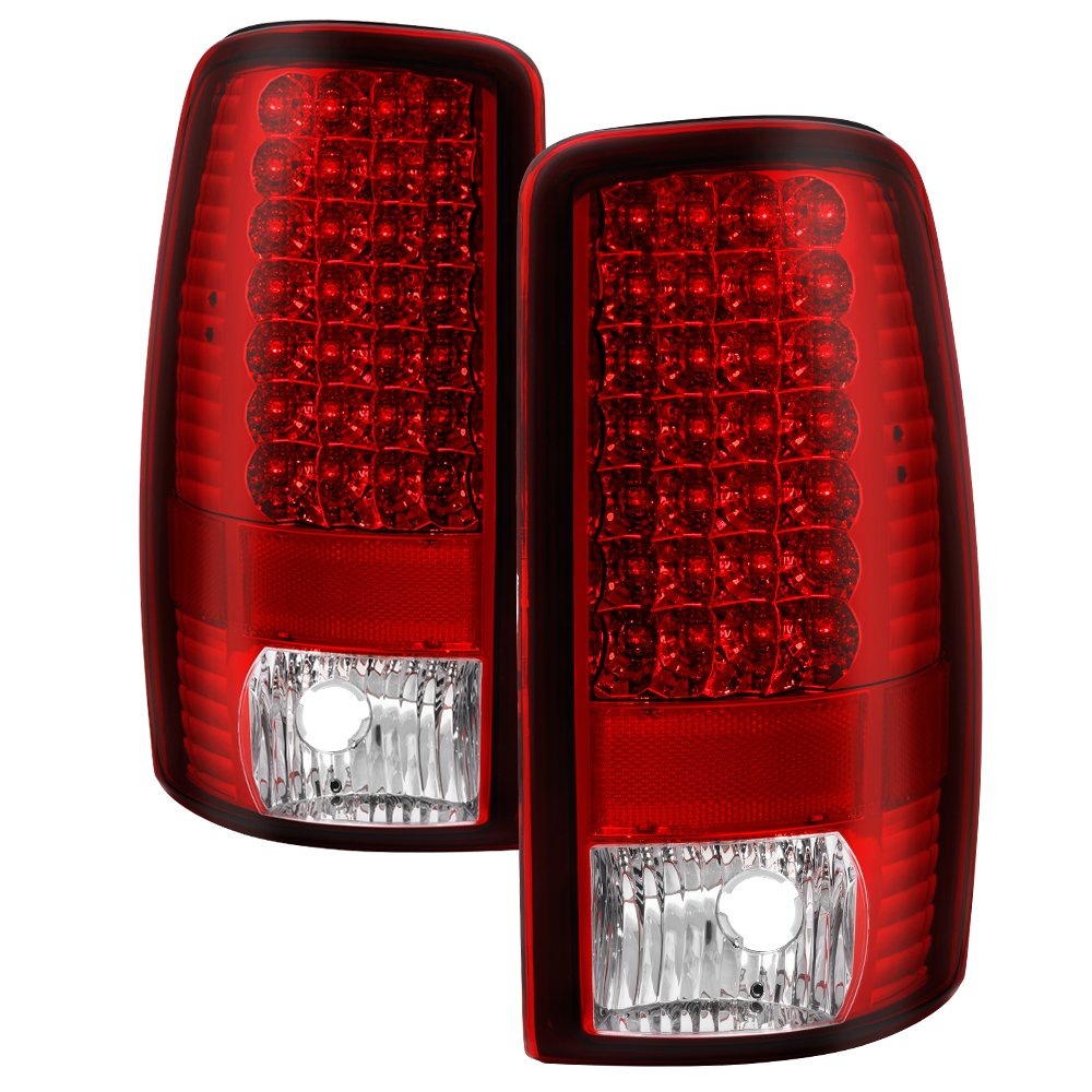Jdragon Red LED Tail Brake Lights Pair - Compatible with Chevy Suburban, Tahoe, Yukon 2000-2006 Models (LS, LT, SLT, SLE) | Durable Replacement for Enhanced Visibility & Safety in Night Driving and Off-Road Adventures