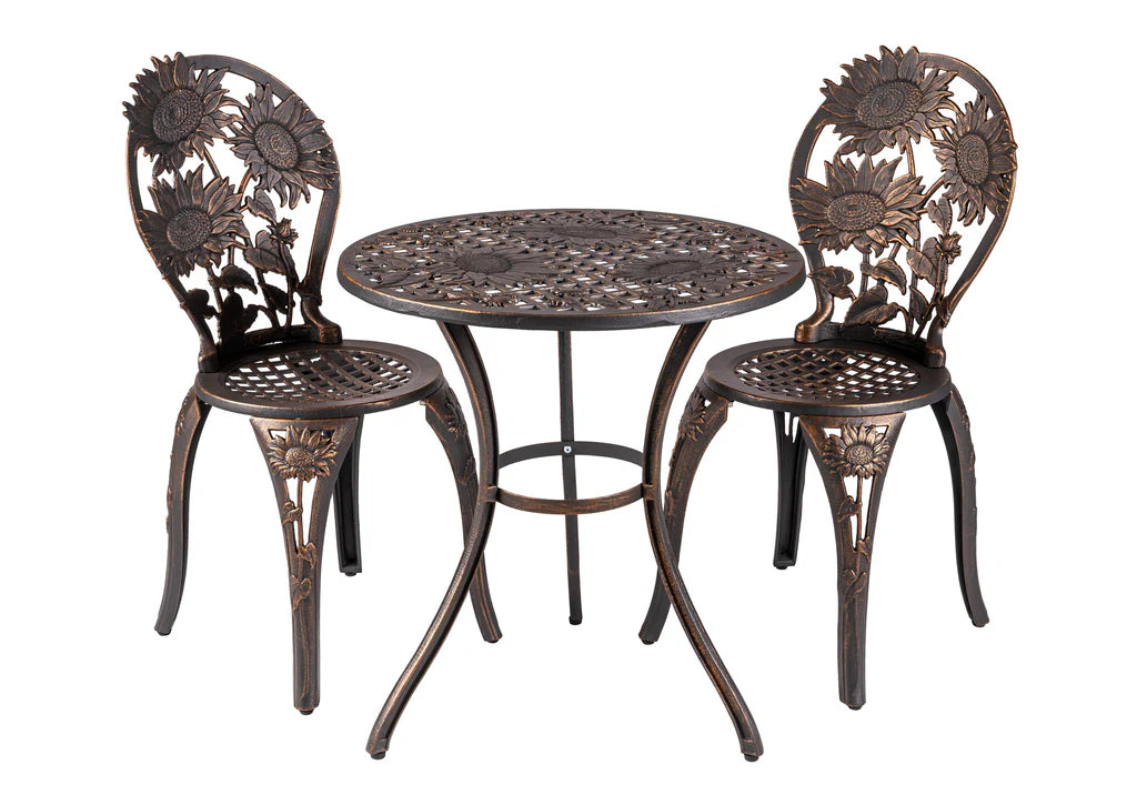 Wildflower Bistro Set - Outdoor Patio Dining Table and Chairs for Garden, Balcony & Backyard | Perfect for Small Space Entertaining