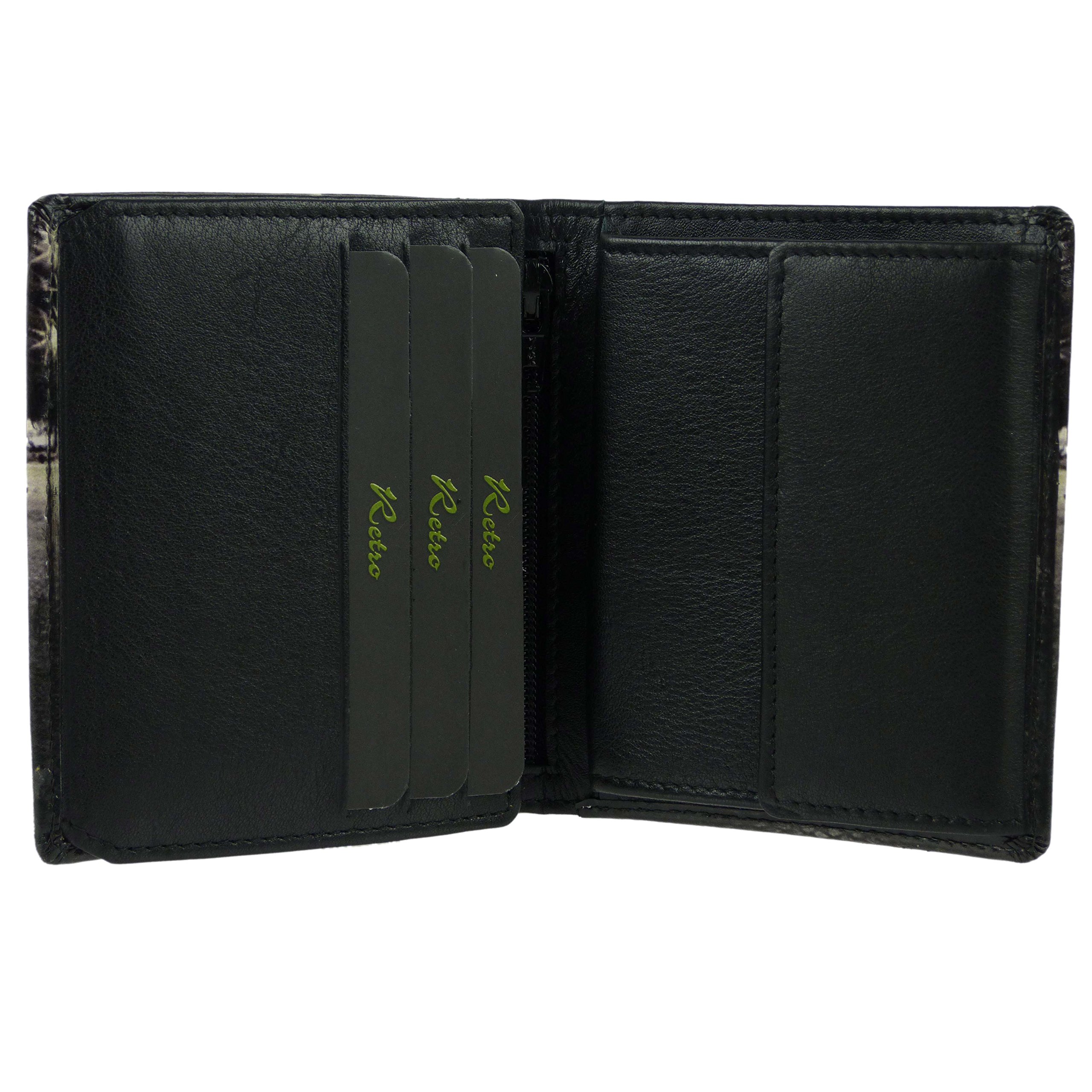 Vintage Tri-Fold Leather Wallet for Men - Retro Vespa Scooter Design with Gift Box | Perfect for Everyday Carry, Travel & Gifts