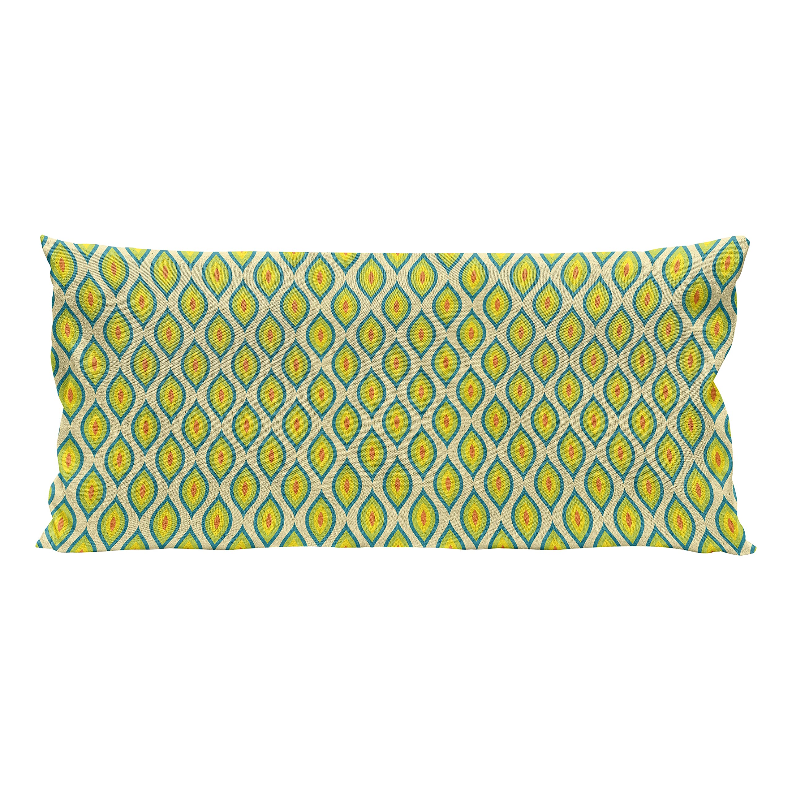 Ambesonne Yellow Green Pillow Cover - Bird Feathers Design for Sofa Decor