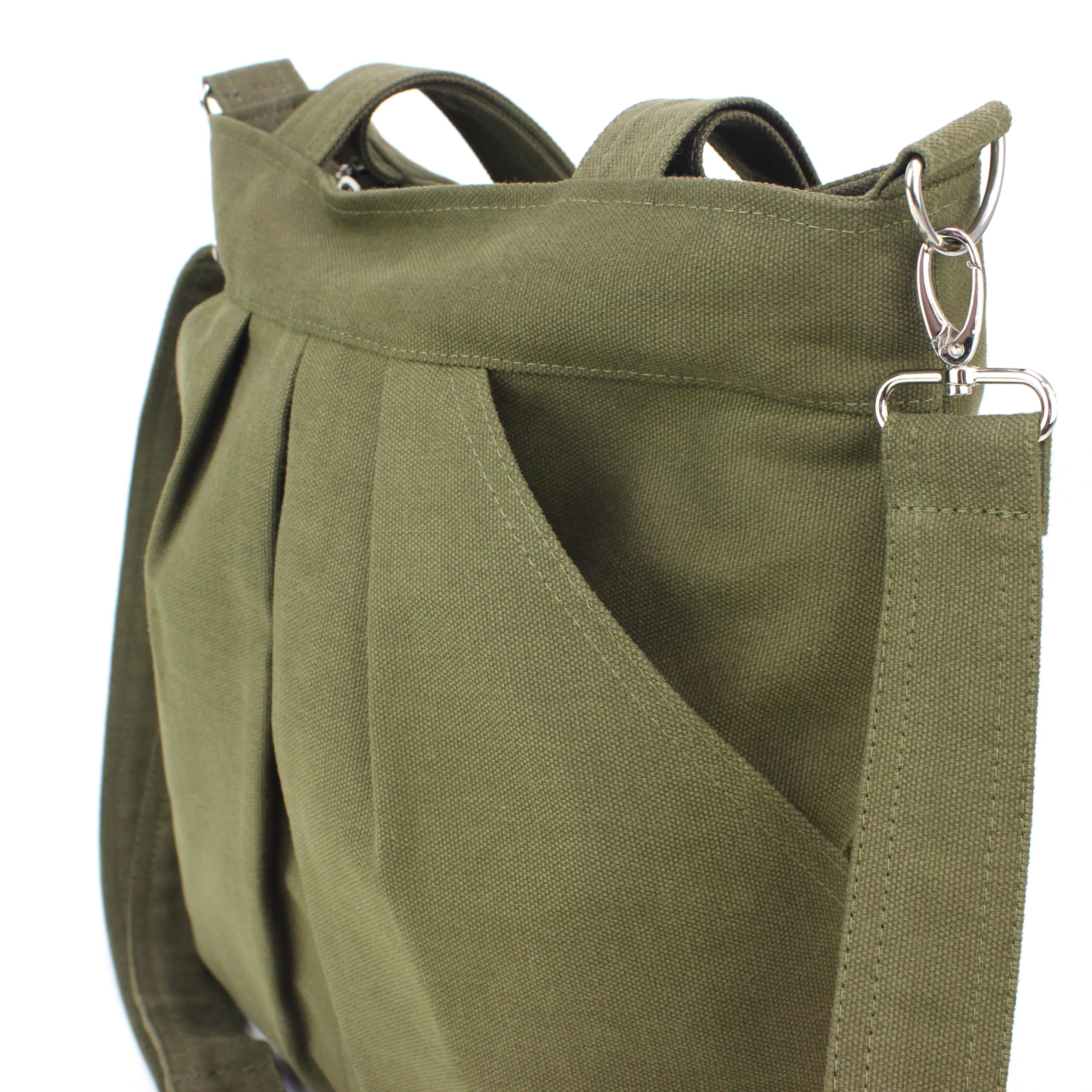 Large Vegan Eco-Friendly Tote Bag with Adjustable Crossbody Strap & Zipper Closure - Washable Carry All Bag for Casual Everyday Use, Weekend Travel & Shopping