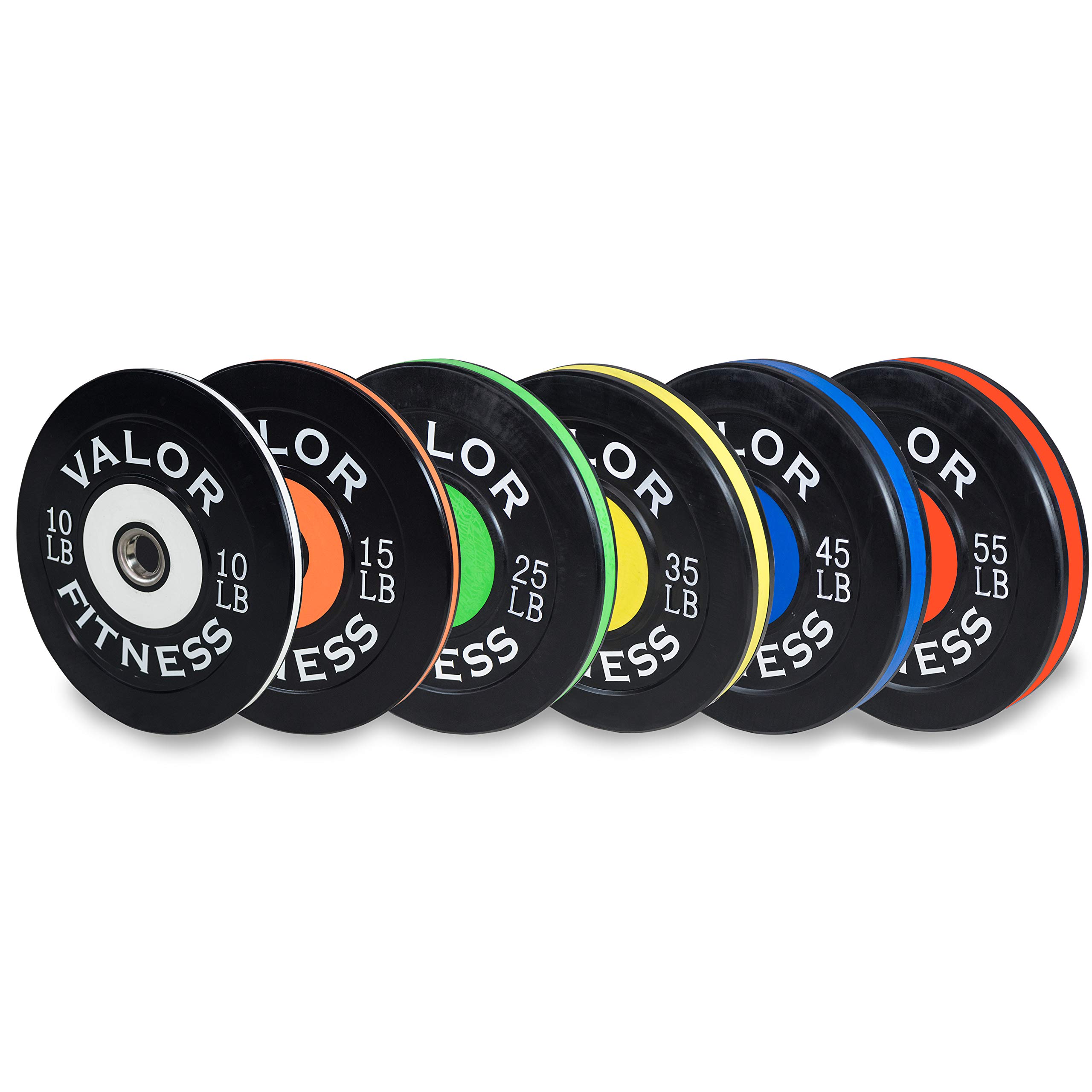 Valor Fitness Olympic Bumper Plates - Weight Lifting, Strength Training & CrossFit Equipment (Pairs/Singles/Sets) - Perfect for Home Gym, Cross Training & Functional Fitness Workouts