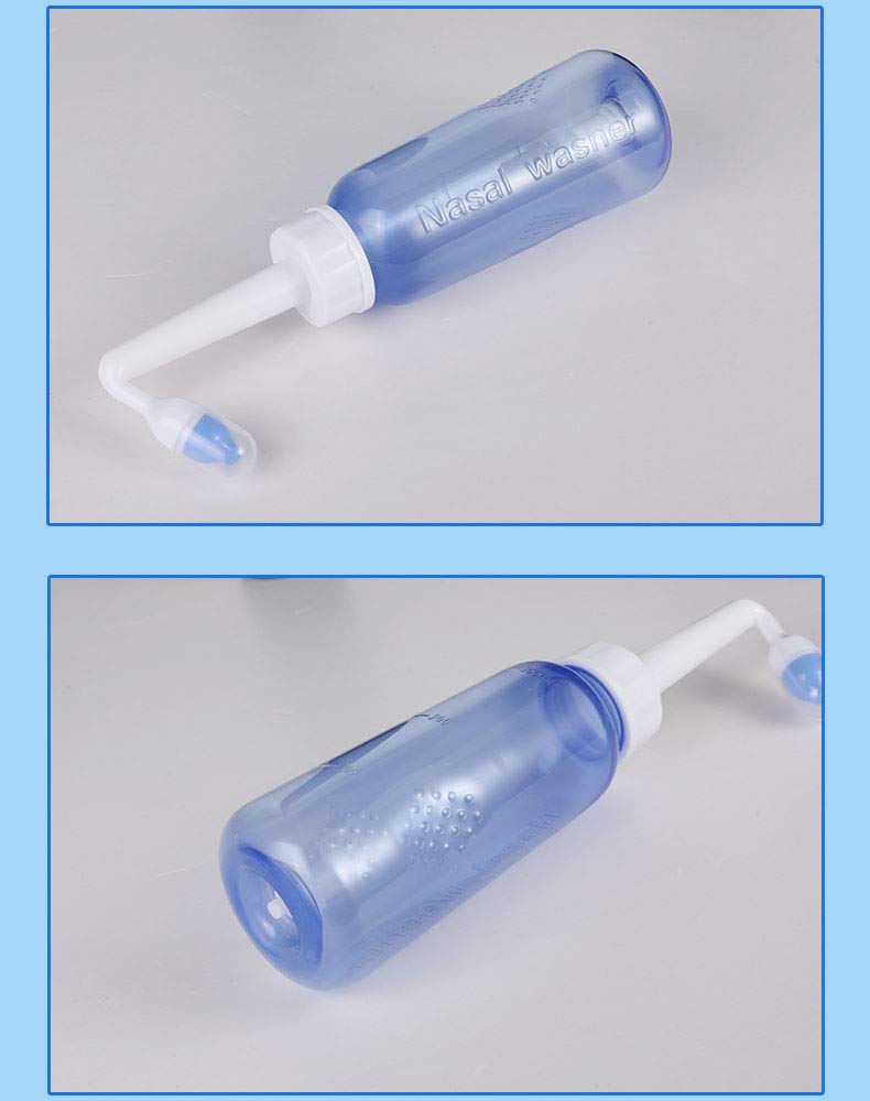 300ml Neti Pot Nasal Rinse Bottle with 2 Spouts - Sinus Rinse Kit for Allergy & Cold Relief - Helps with Rhinitis, Hay Fever, Nasal Congestion & Flu Symptoms - Perfect for Daily Nasal Hygiene & Sinus Care at Home