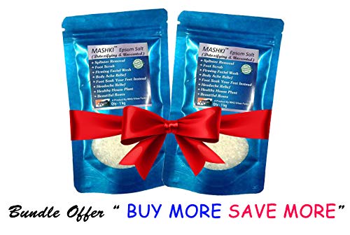 Premium Epsom Salt (Magnesium Sulfate) for Muscle Relaxation & Pain Relief - 2 Pack (1kg Each) - Perfect for Bath Soaks, Foot Soaks & Post-Workout Recovery