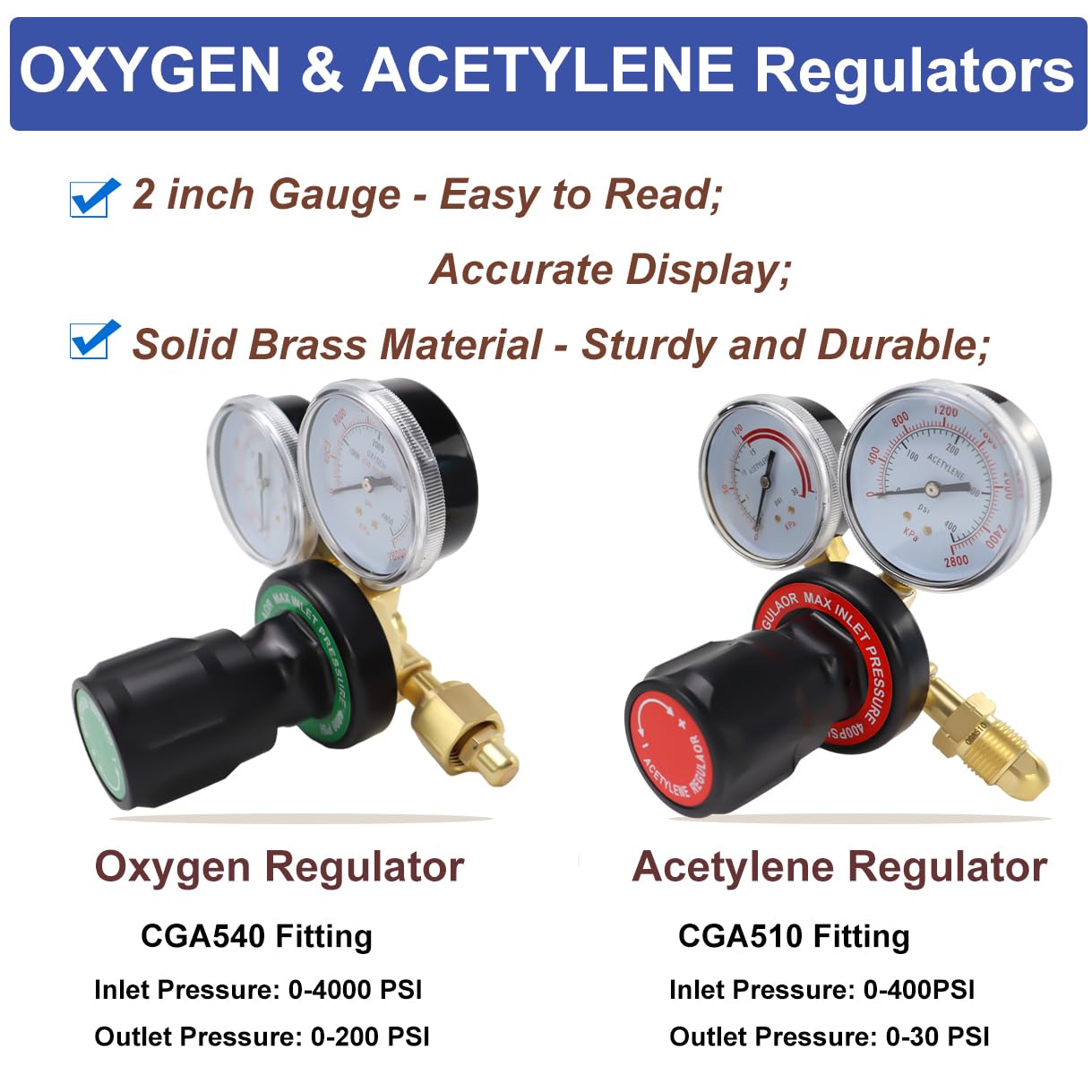 Oxy Acetylene Torch Kit - Medium Duty Gas Cutting & Welding Kit with Nozzle, Regulator & Hose - Perfect for Metal Fabrication, Auto Repair & DIY Projects