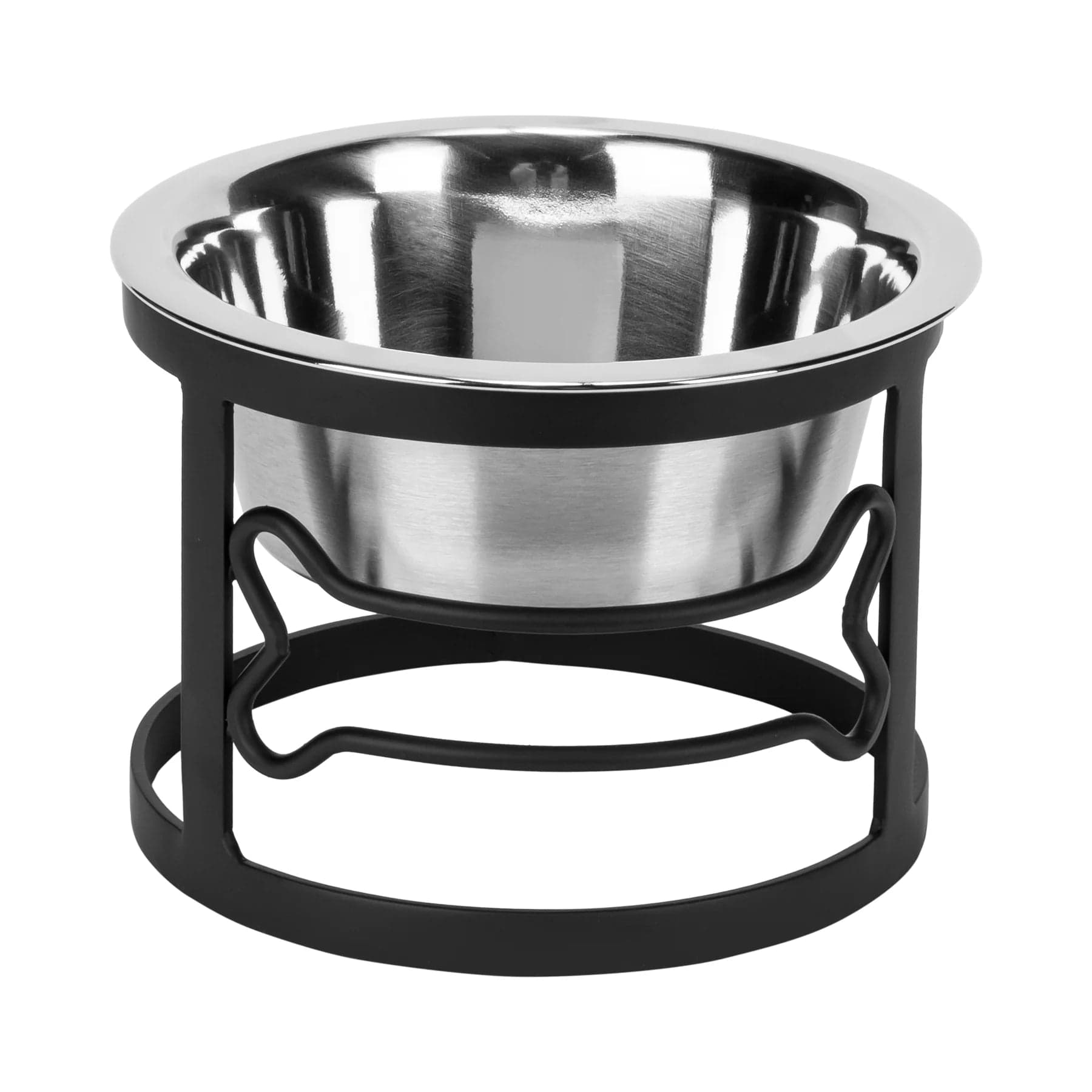Stainless Steel Elevated Dog Bowl - Adjustable Height Single Bowl Feeder for Small & Large Dogs - Perfect for Dining, Kitchen, or Outdoor Use