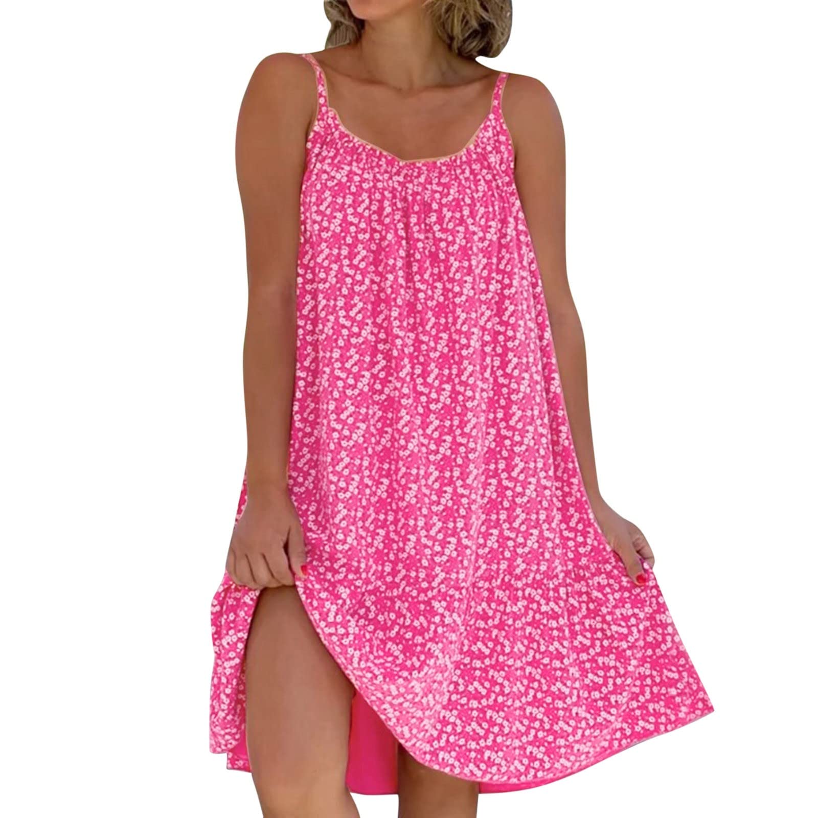 2024 Summer Dresses for Women - Sleeveless Olive Green & Pink Midi Festival Dresses | Beach Vacation, Music Festival & Outdoor Party Outfits