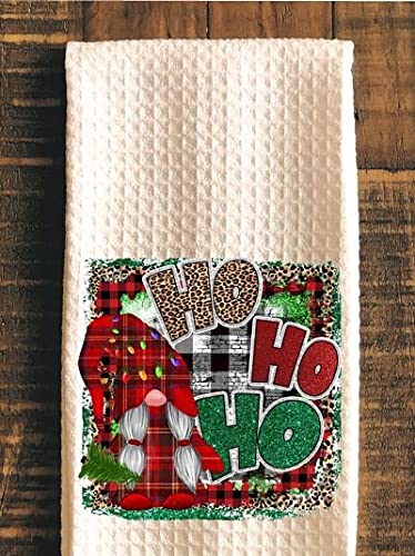 Gome Ho Ho Ho Christmas Kitchen Tea Towel - Festive Holiday Dish Towel for Baking, Cooking & Decor - Perfect for Xmas Gifts & Holiday Home Decor