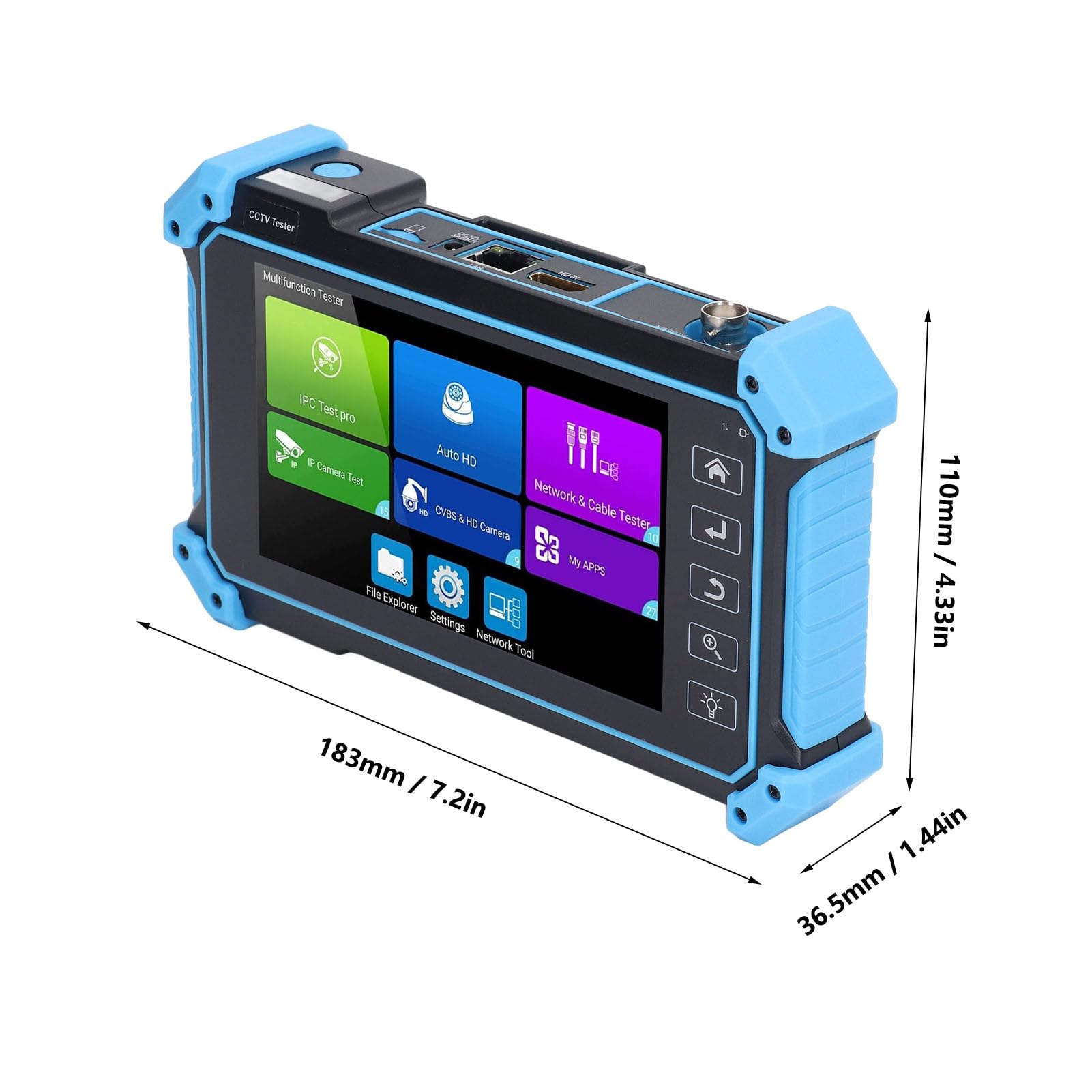 Professional Security Monitor Display CCTV Tester - Analog Video & IP Camera Tester with Network Cable Testing | US Plug | Ideal for Surveillance System Installation & Maintenance