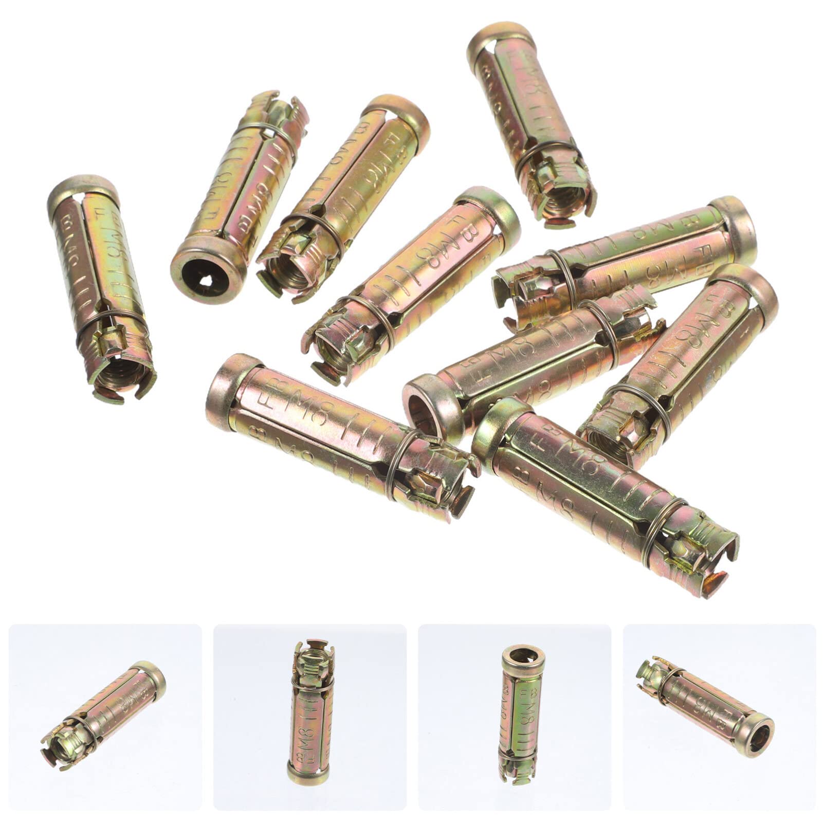 iplusmile 10pcs Concrete Bolt Set - Professional Knurled Drop-in Anchors for Concrete, Steel Bolt Socket Solid - Perfect for Construction, Masonry, and DIY Projects