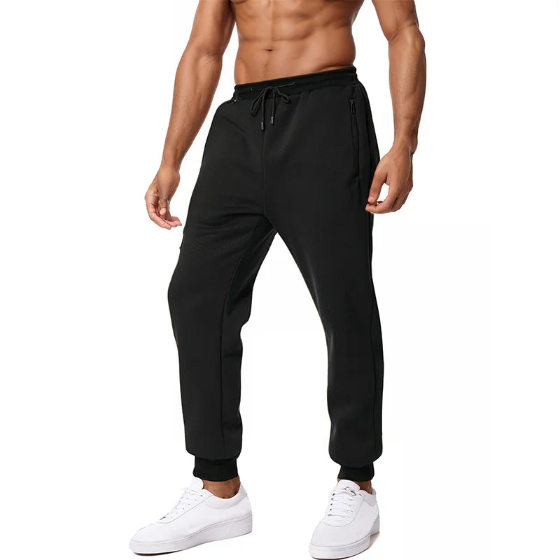 Men's Sweatpants with Side Zipper Pockets - Elastic Waist Joggers & Track Pants for Gym, Running, Workout & Casual Wear - Comfortable Baggy Sport Pants for Fitness & Lounge