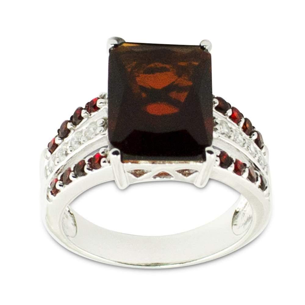 Red Cubic Zirconia Sterling Silver Ring for Women - Size 6 - Elegant Gift for Anniversary, Valentine's Day & Special Occasions