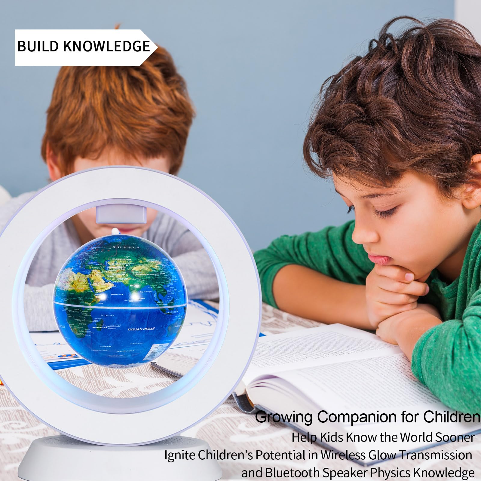 Floating Bluetooth Speaker & Constellation Globe Lamp - Magnetic Levitation Desk Decor for Office, Kids Learning & Unique Tech Gifts | Cool Gadget for Teens, Men & Bosses | Perfect for Home Decor, Study Room & Workspace