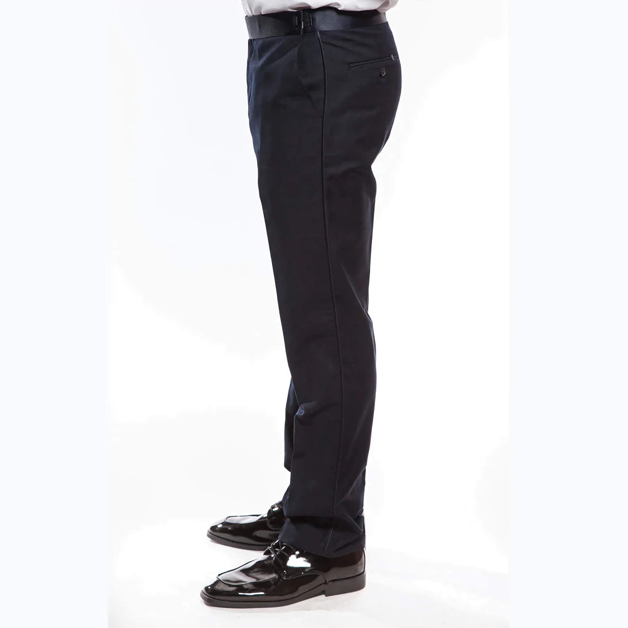 Navy Blue Slim Fit 2 Piece Tuxedo Suit with Satin Peak Lapel for Men - Perfect for Weddings, Prom & Formal Events