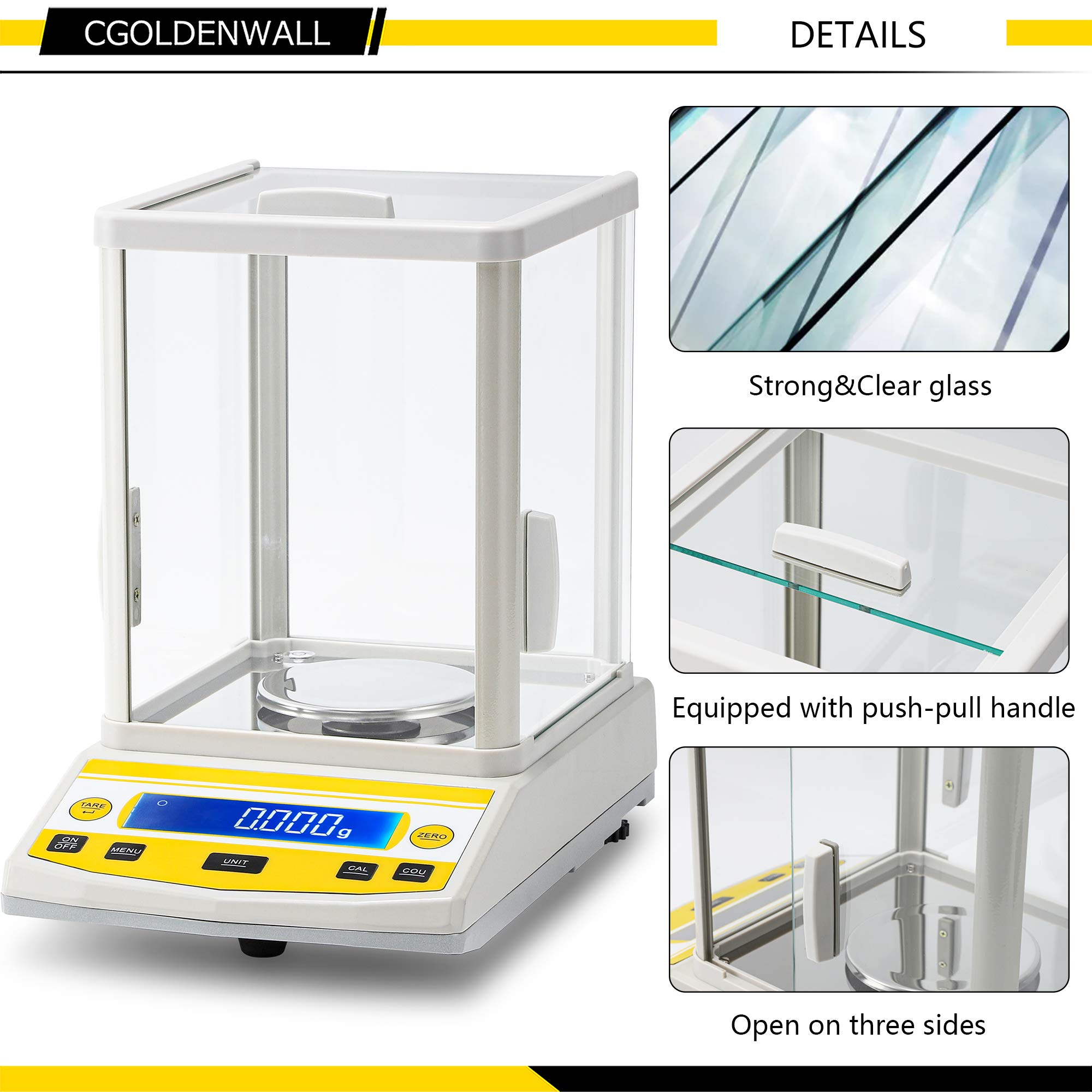 CGOLDENWALL 100g x 0.001g High Precision Digital Analytical Balance - Laboratory Electronic Scale for Pharmacy, Jewelry & Science Experiments | Accurate Weighing for Chemicals, Powders & Small Items