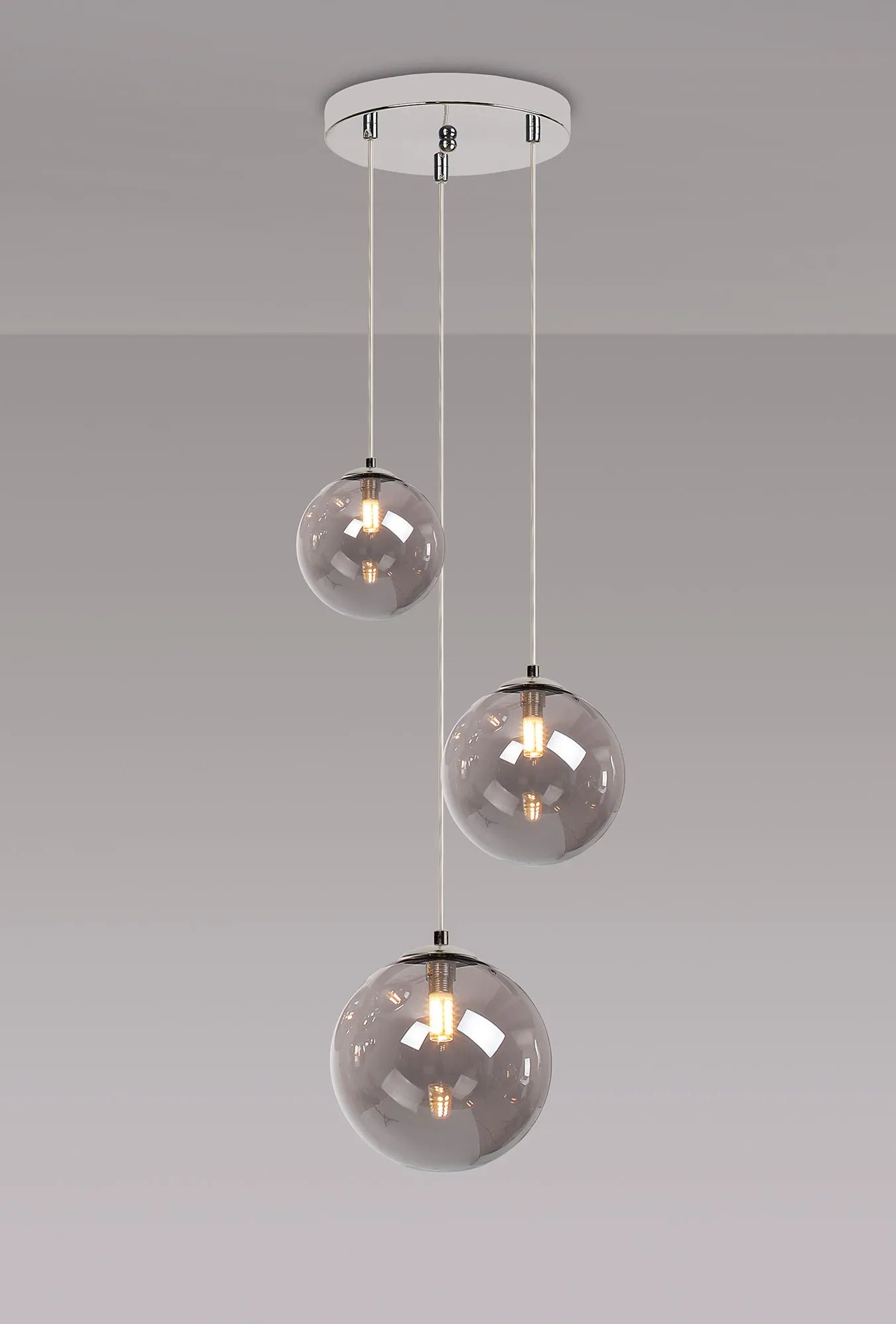 Austin 31cm Round Glass Pendant Light Fixture with 3 G9 Bulb Sockets - Perfect for Kitchen Island, Dining Room, and Modern Home Lighting