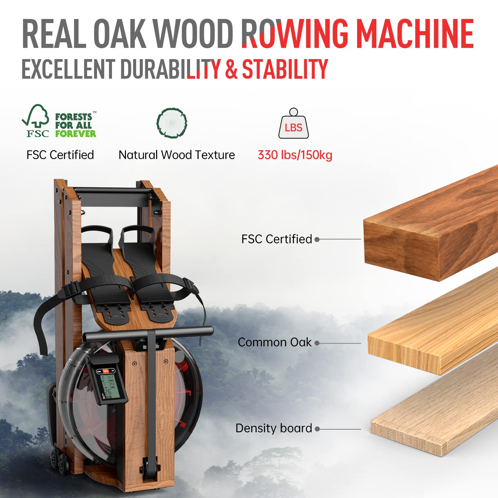 JOROTO Foldable Rowing Machine for Home Use - Bluetooth Smart Monitor, Tablet Holder & Water Resistance System - Perfect for Home Gym, Cardio Workouts & Full-Body Training
