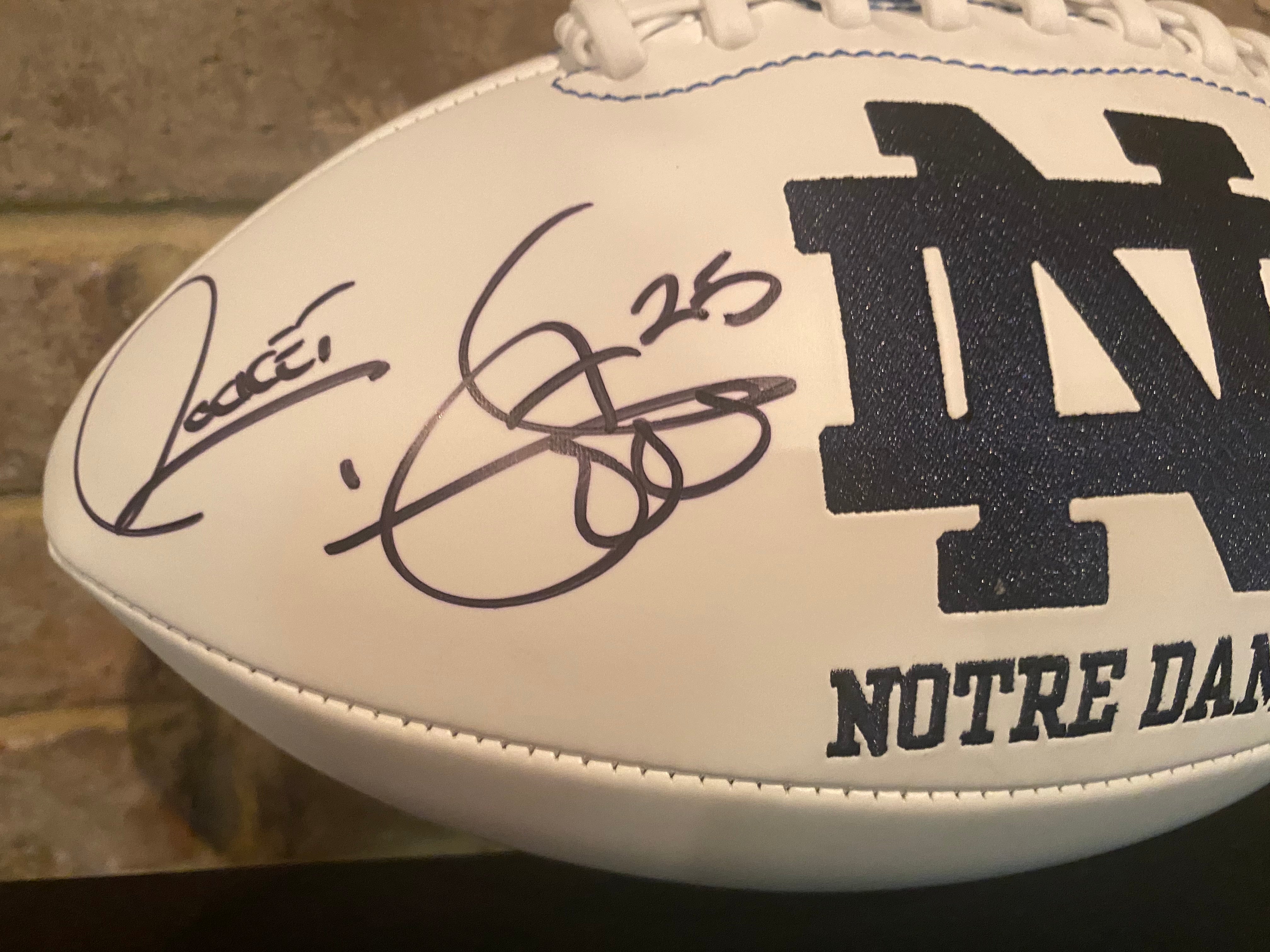 Authentic Raghib 'Rocket' Ismail Autographed Notre Dame Fighting Irish Football - Collectible Memorabilia for Sports Fans, Home Decor, and Man Cave Display