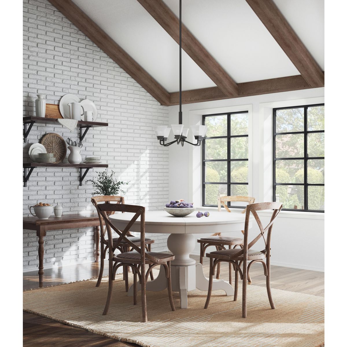 Clifton Heights 6-Light Etched Glass Chandelier - Elegant Dining Room & Bedroom Ceiling Lighting Fixture for Home Decor