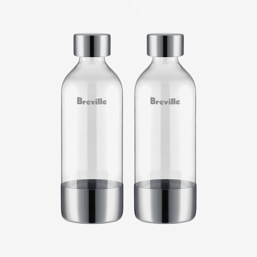 Breville The InFizz Bottle Set of 2 - Carbonated Water Maker Accessories for Sparkling Drinks at Home | Perfect for Soda, Cocktails & Healthy Hydration