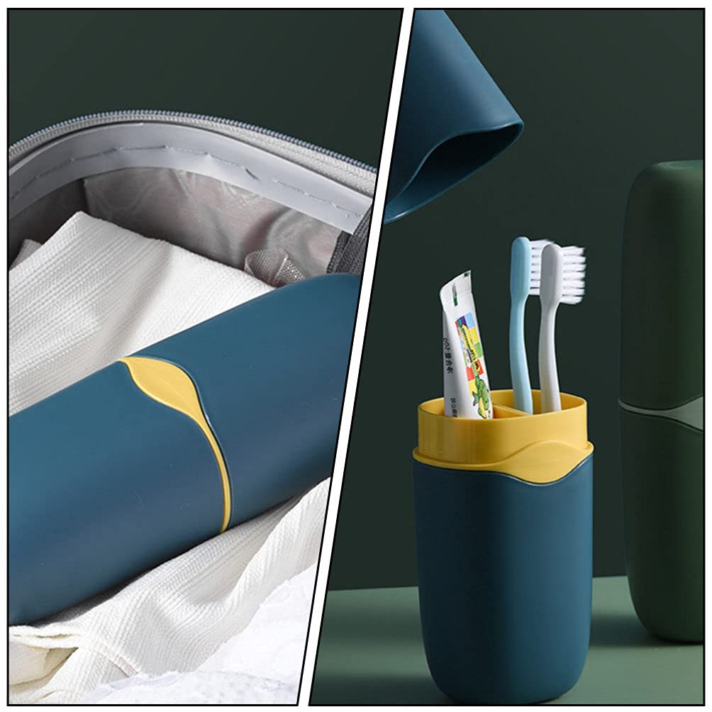 1pc Travel Toothpaste Holder & Toothbrush Cup - Portable Toothpaste Container for Camping, Hiking, and Outdoor Adventures - Compact Travel Toothbrush Mug for Brushing On The Go