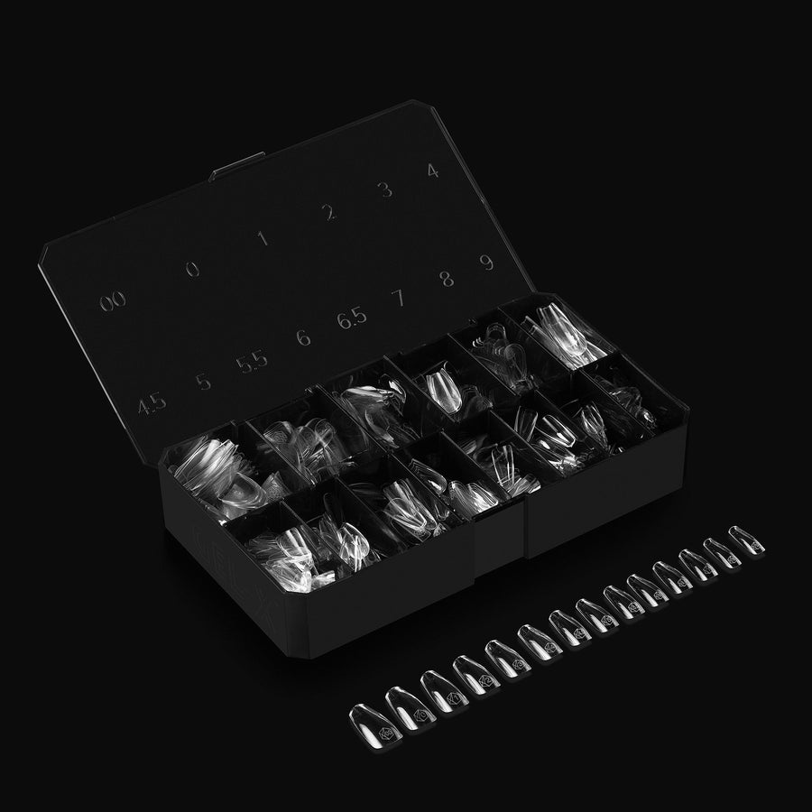 Apres Gel X Tips 2.0 Sculpted Coffin Medium - 600 Pcs Professional Nail Extension Kit for Salon & DIY Manicure - Perfect for Acrylic Nails, Gel Polish & Nail Art Designs