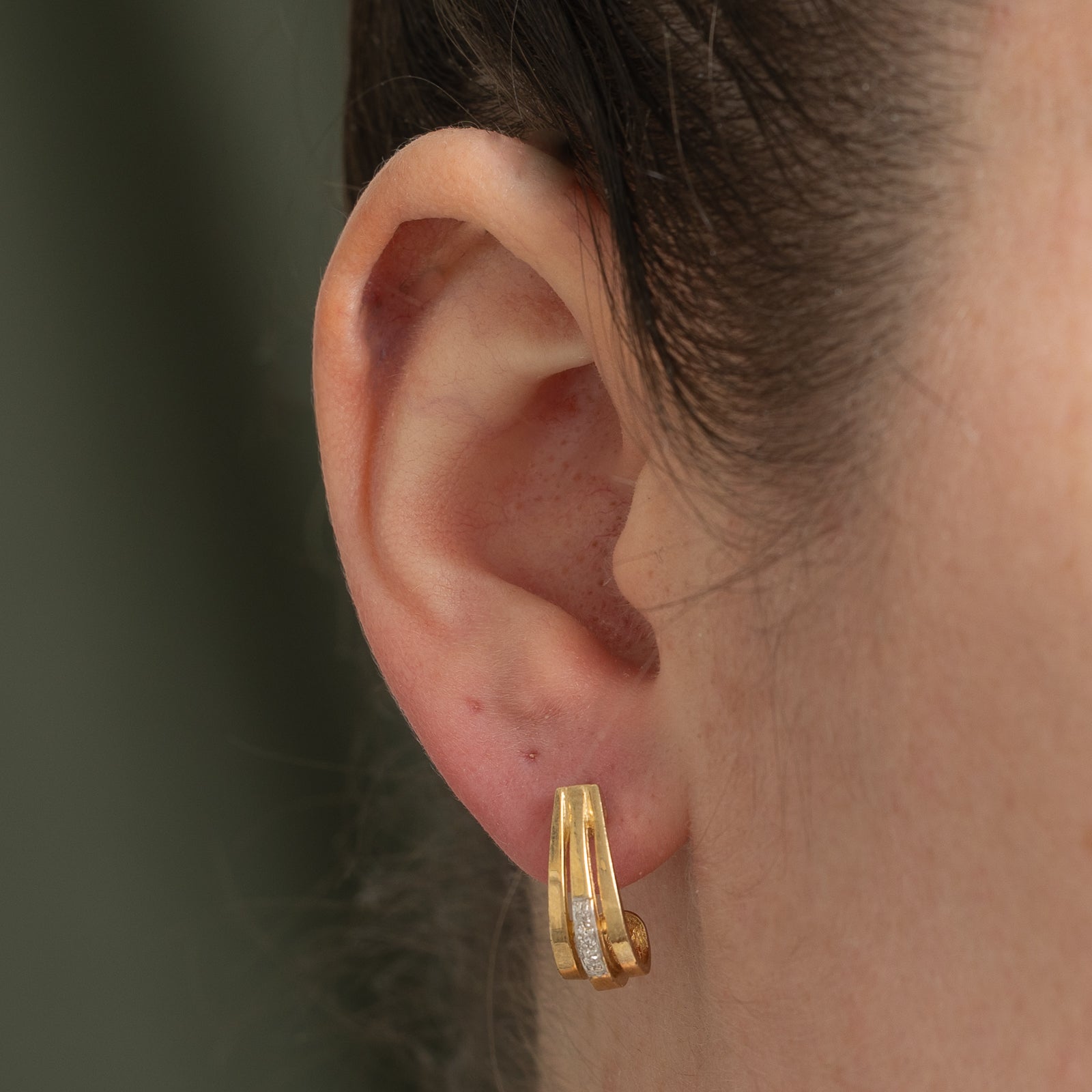 10K Gold Diamond Hoop Earrings for Women - 0.03ctw Round Cut Stud Earrings | Perfect for Everyday Wear, Parties & Special Occasions